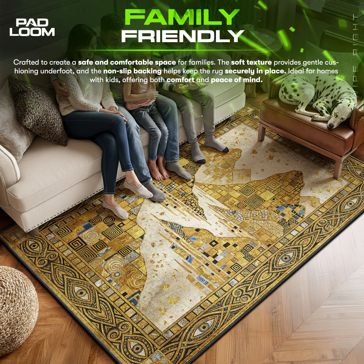 Area character design printed on rug