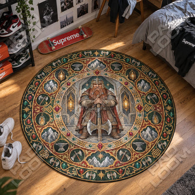 Gimli Standing Round Rug - Lord of the Rings Chair Mat