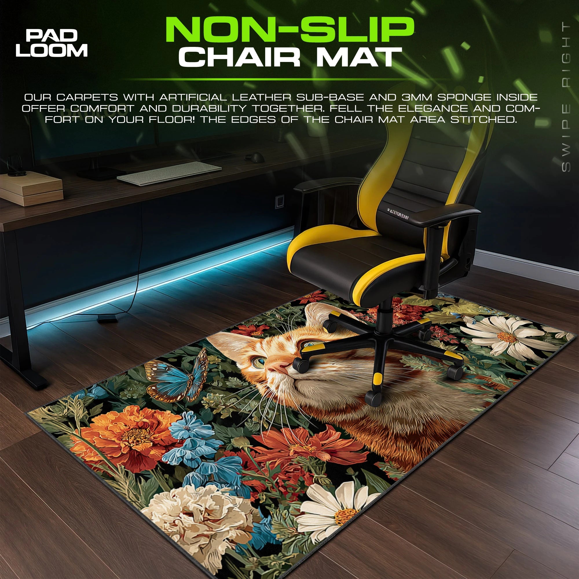 Ginger Cat Daydream Mouse Pad - Cat Art Desk Mat