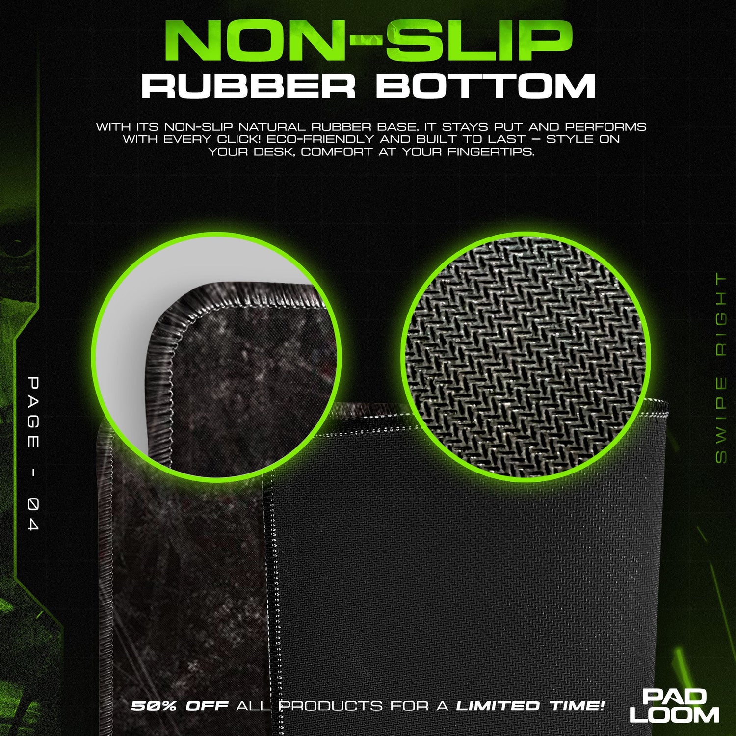 Gintoki Sakata Mouse Pad - Blood Moon Samurai Anime Desk Mat Padloom