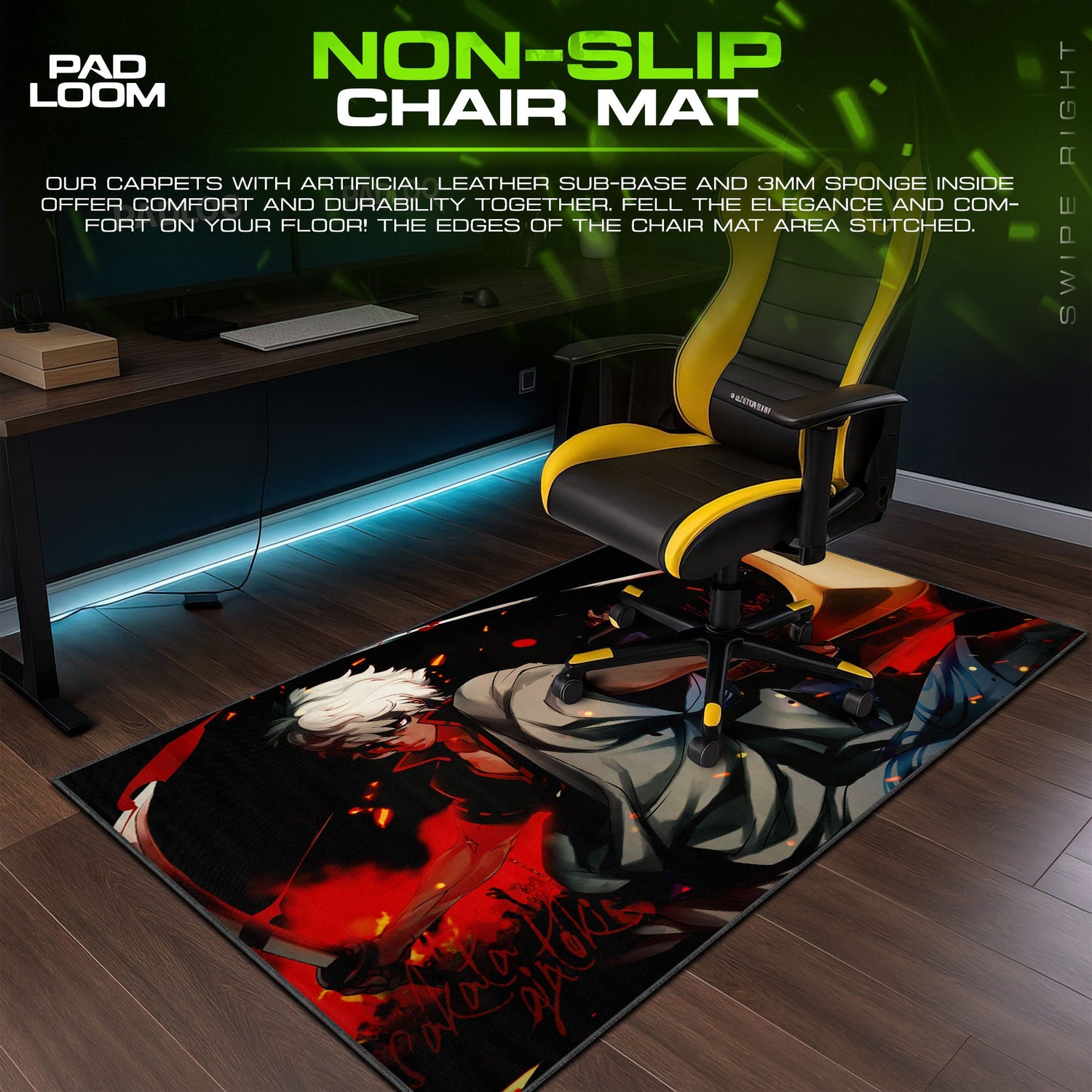 Gintoki Sakata Mouse Pad - Crimson Resolve Anime Desk Mat Padloom