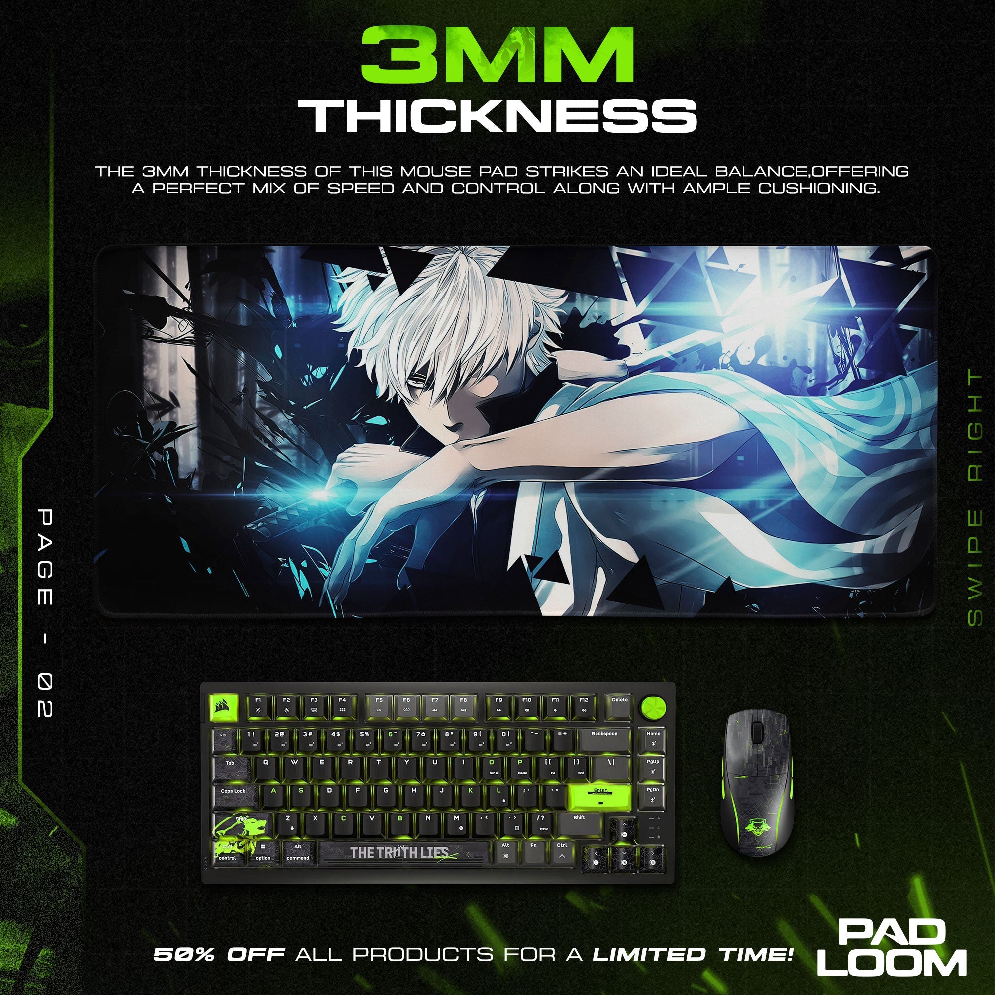 Gintoki Sakata Mouse Pad - Electric Samurai Anime Desk Mat Padloom