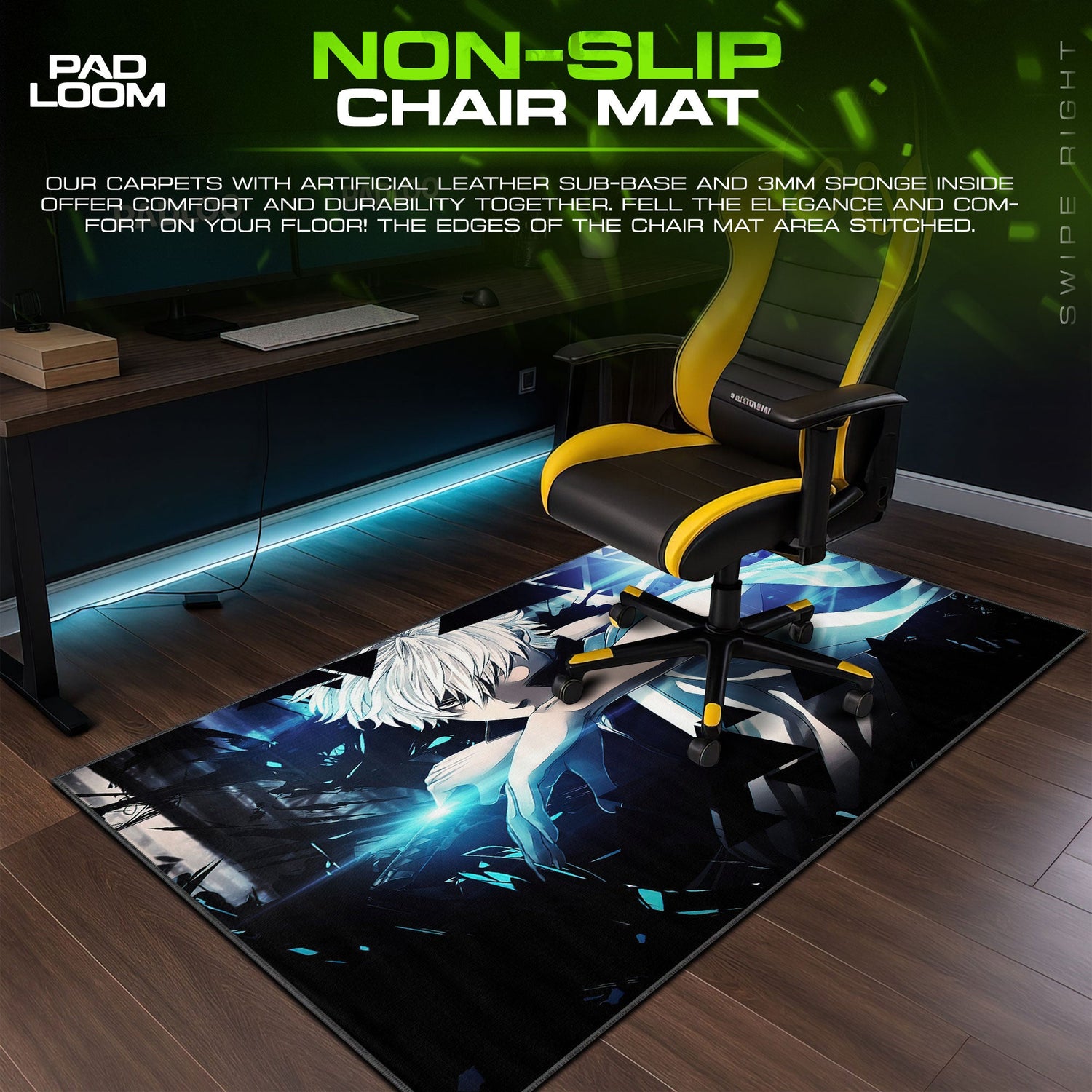 Gintoki Sakata Mouse Pad - Electric Samurai Anime Desk Mat Padloom