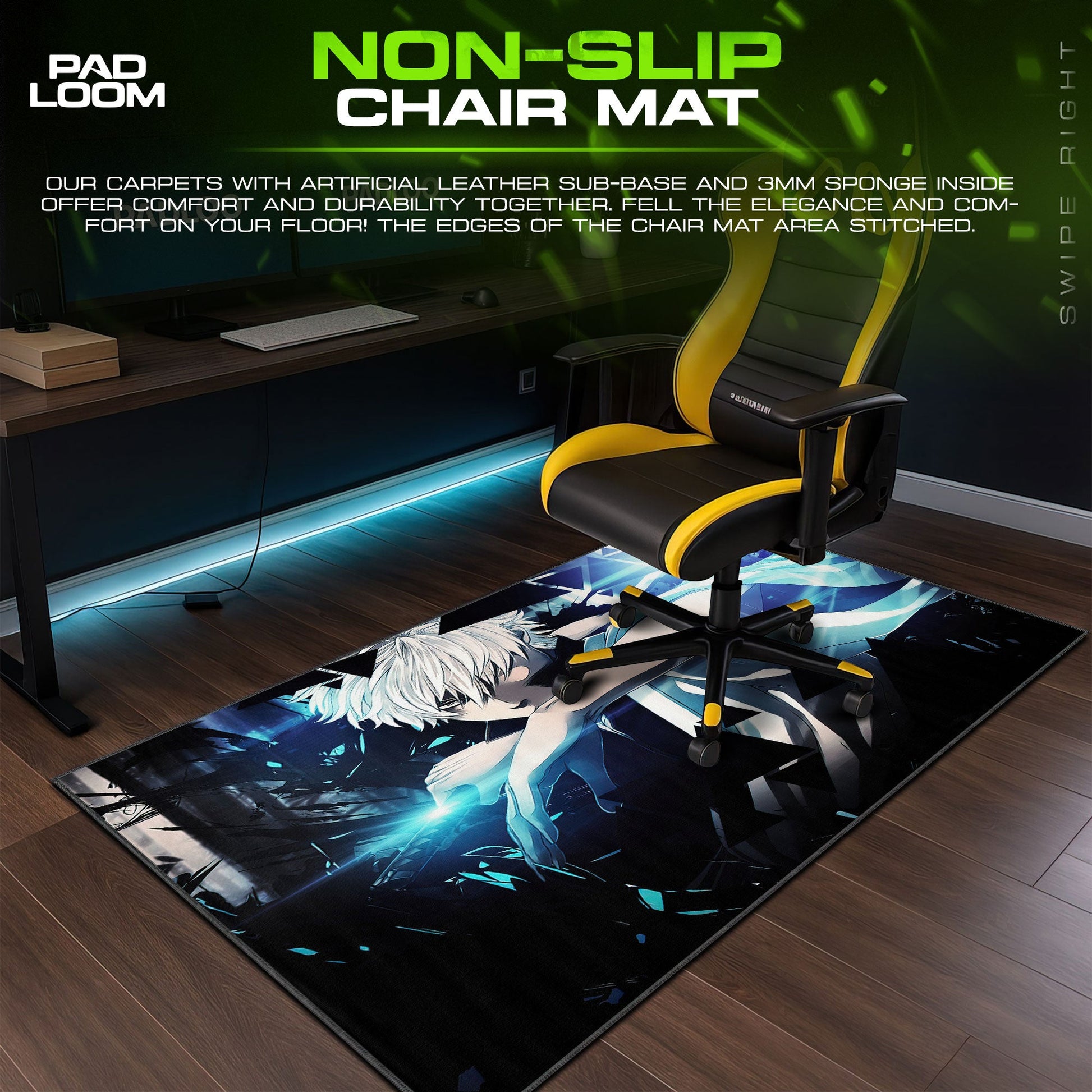 Gintoki Sakata Mouse Pad - Electric Samurai Anime Desk Mat Padloom