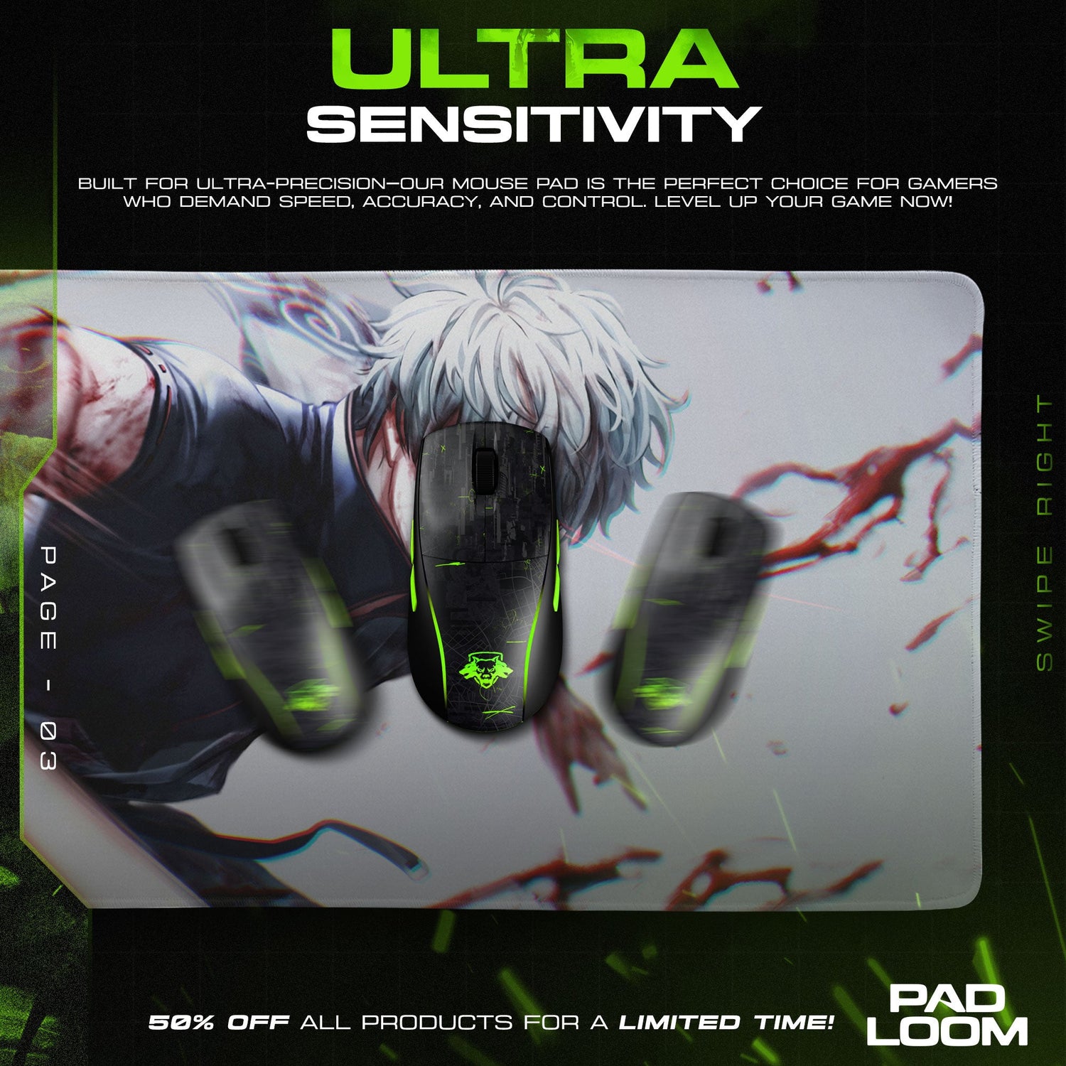 Gintoki Sakata Mouse Pad - Silver Soul Anime Desk Mat Padloom