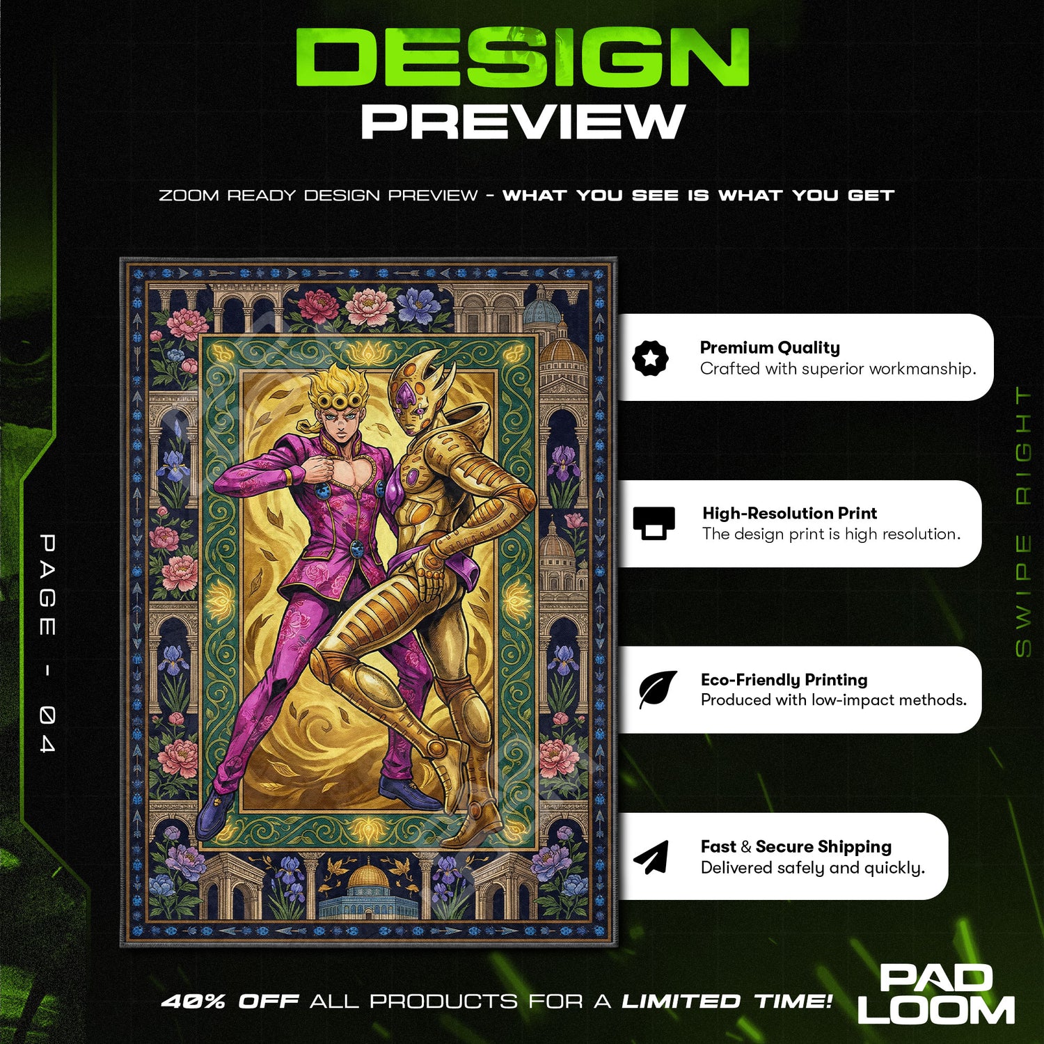 Chair character design printed on rug