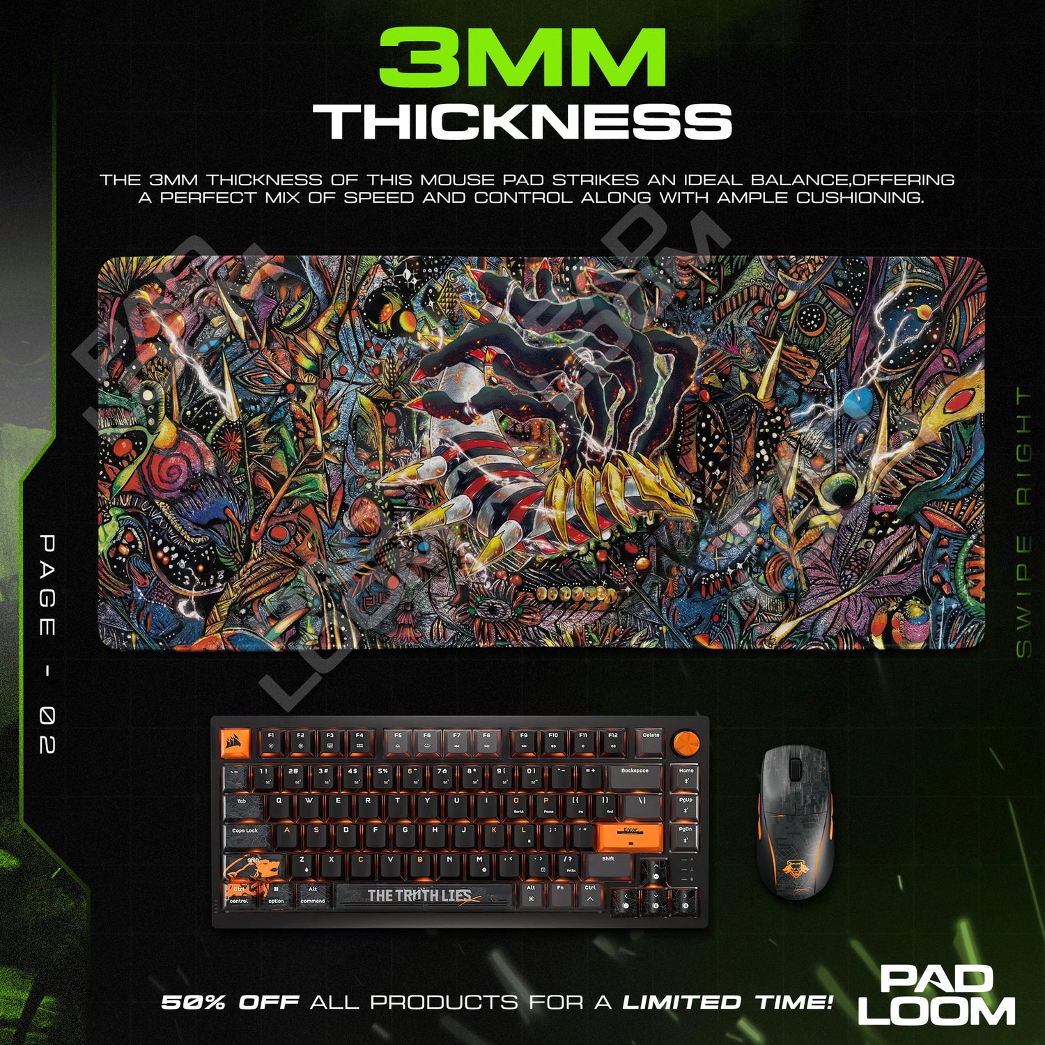 Giratina Chaos Bloom artwork close-up on the mouse pad surface