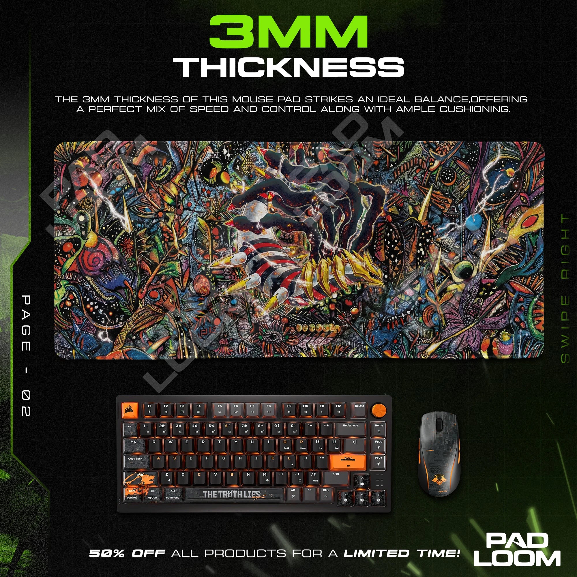Giratina Chaos Bloom artwork close-up on the mouse pad surface