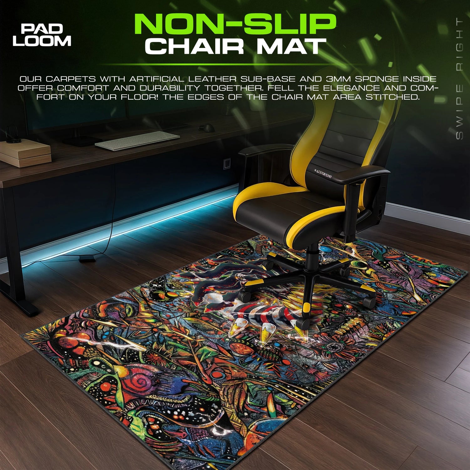 Giratina Chaos Bloom – stitched-edge, non-slip mouse pad detail