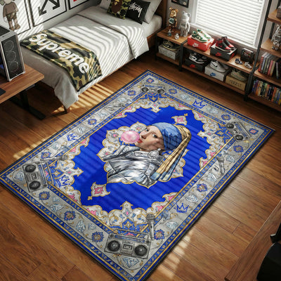 Pearl Earring Bubblegum Rug - Streetwear Art Mat
