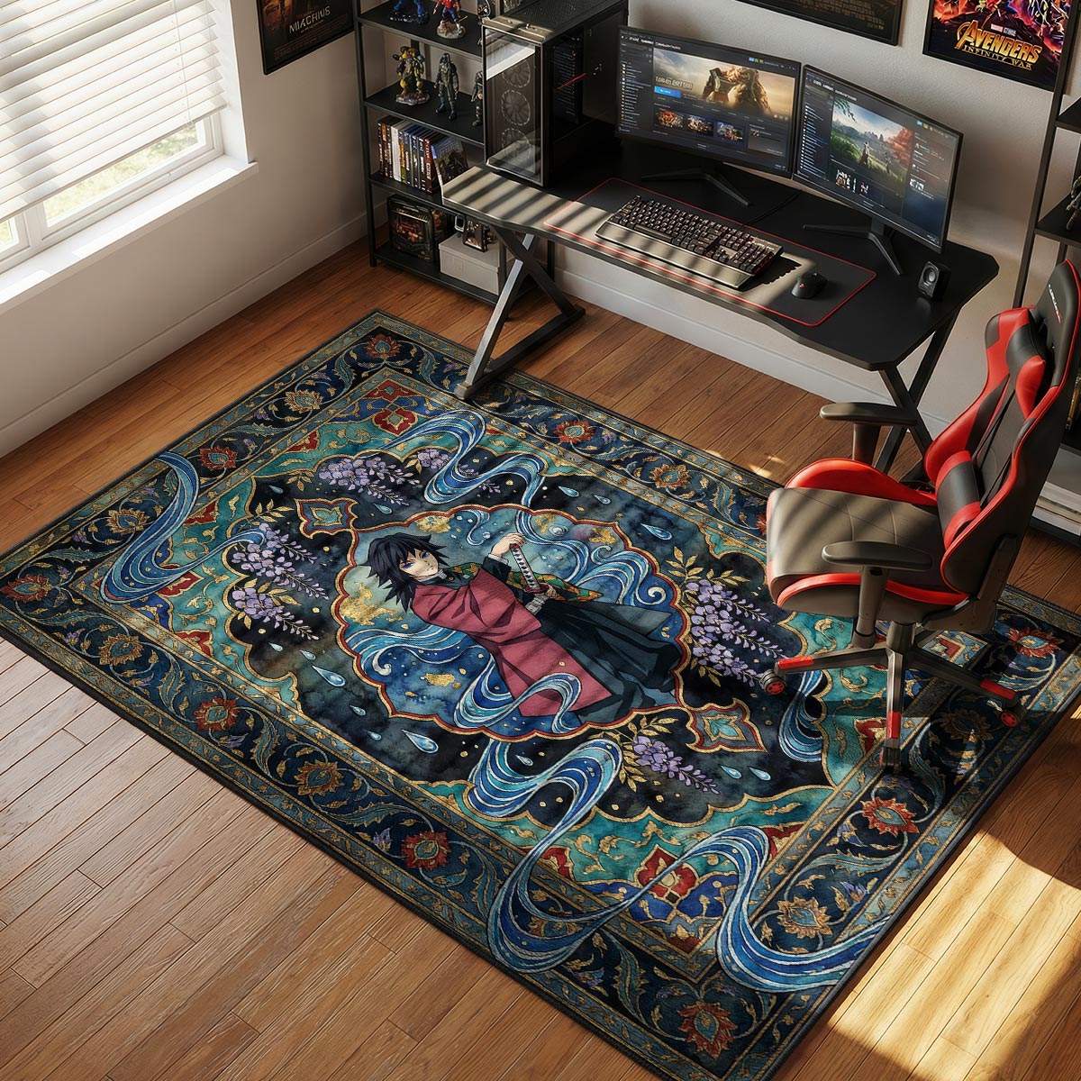 Giyu Tomioka Water Breathing Demon Slayer Chair rug — main product view