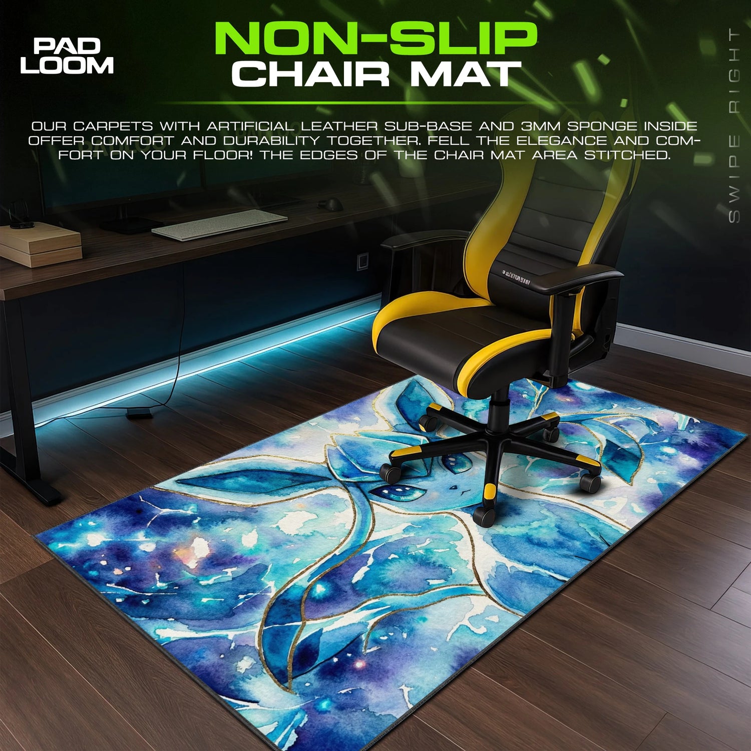 Glaceon Frost Crystal Mouse Pad - Pokemon Desk Mat