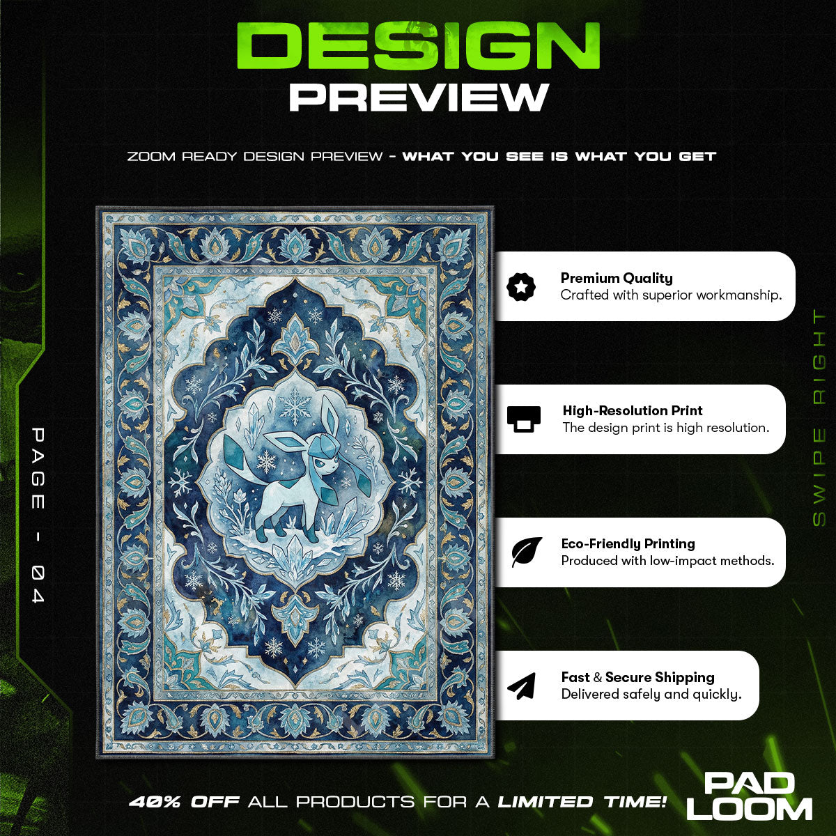 Chair character design printed on rug