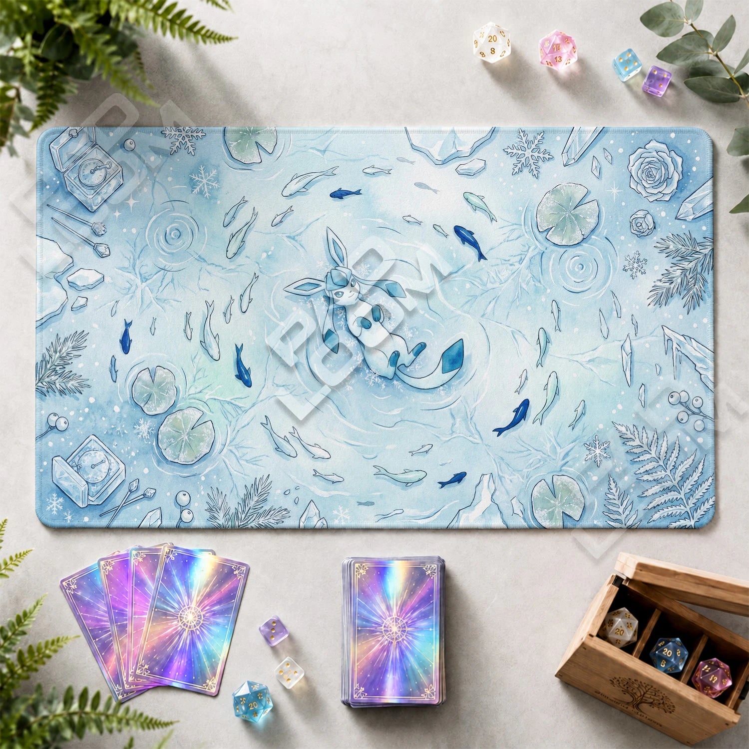 Glaceon Pond Playmat - Pokemon TCG Mat - view 2