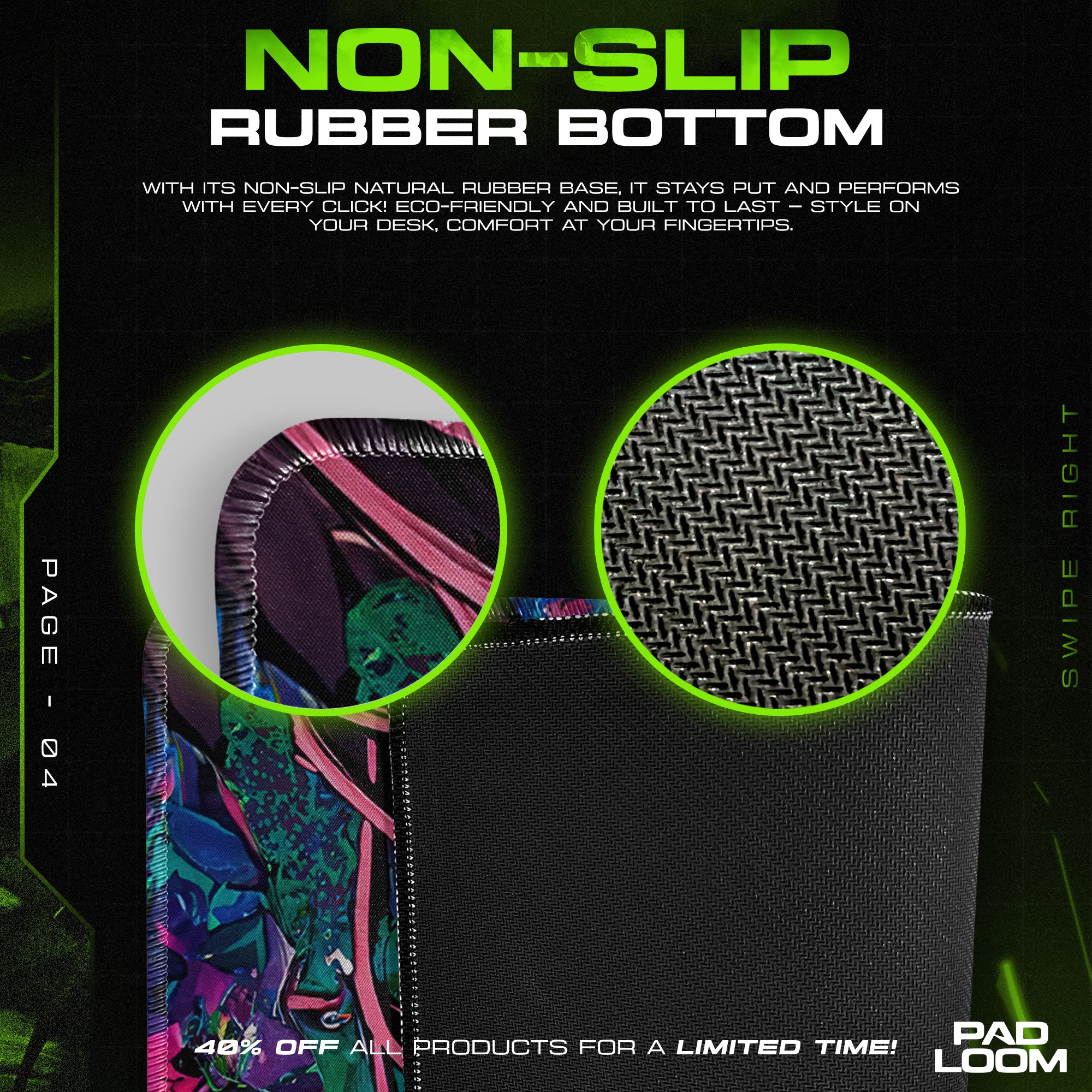Gloom Jungle Mouse Pad, Psychedelic Pokémon Gaming Desk Mat