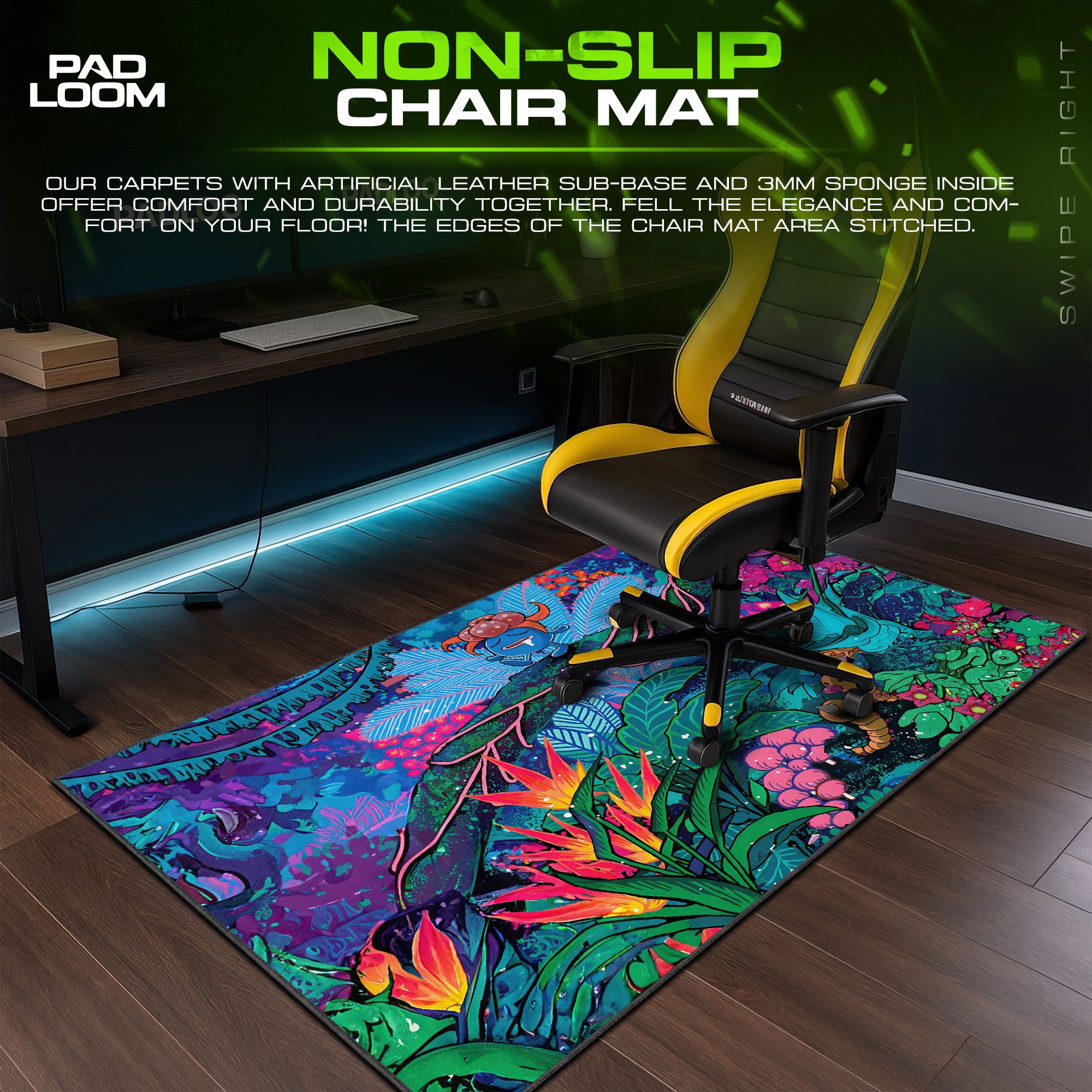 Gloom Jungle Mouse Pad, Psychedelic Pokémon Gaming Desk Mat