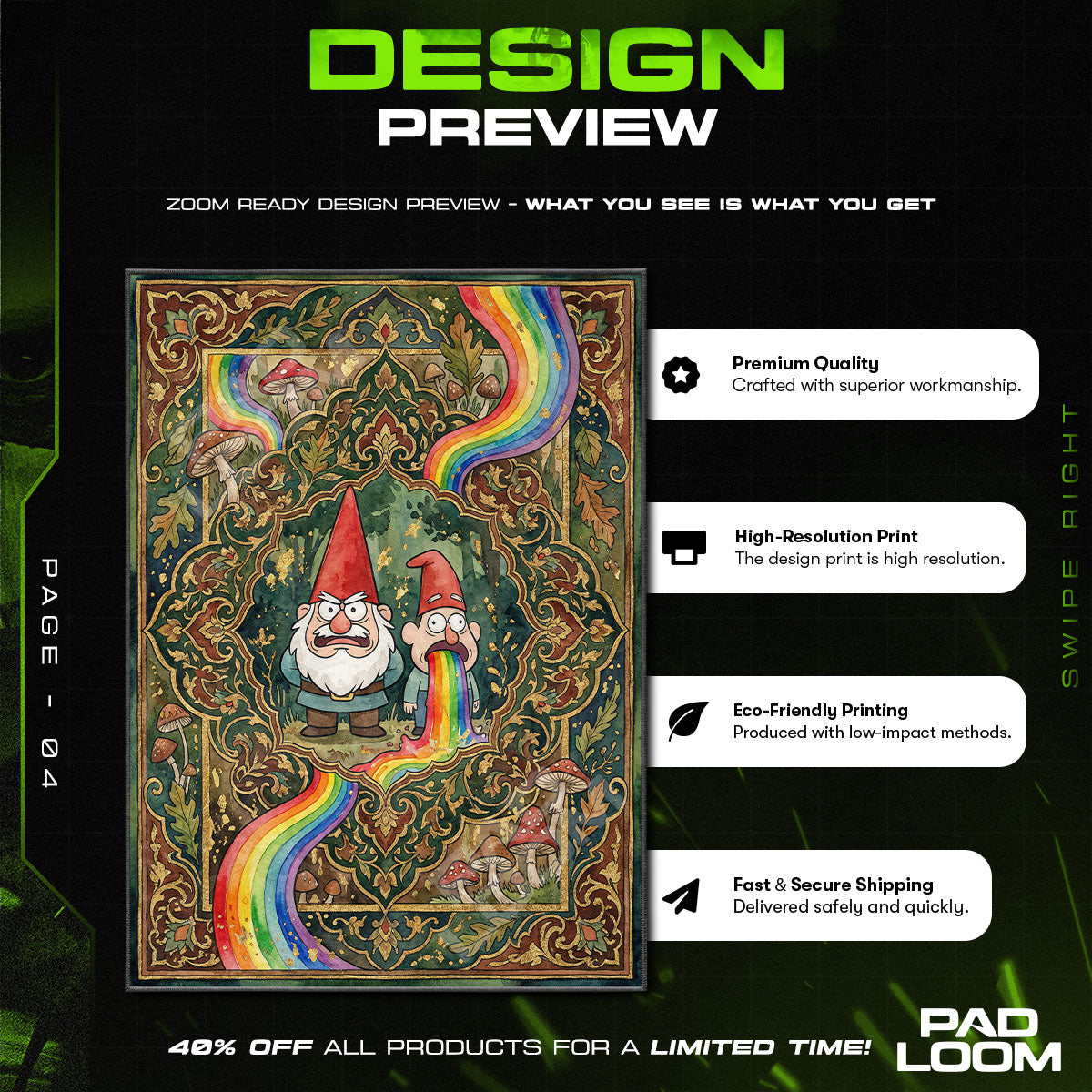 Gnomes Rainbow Gravity Falls Cartoon Area rug — main product view