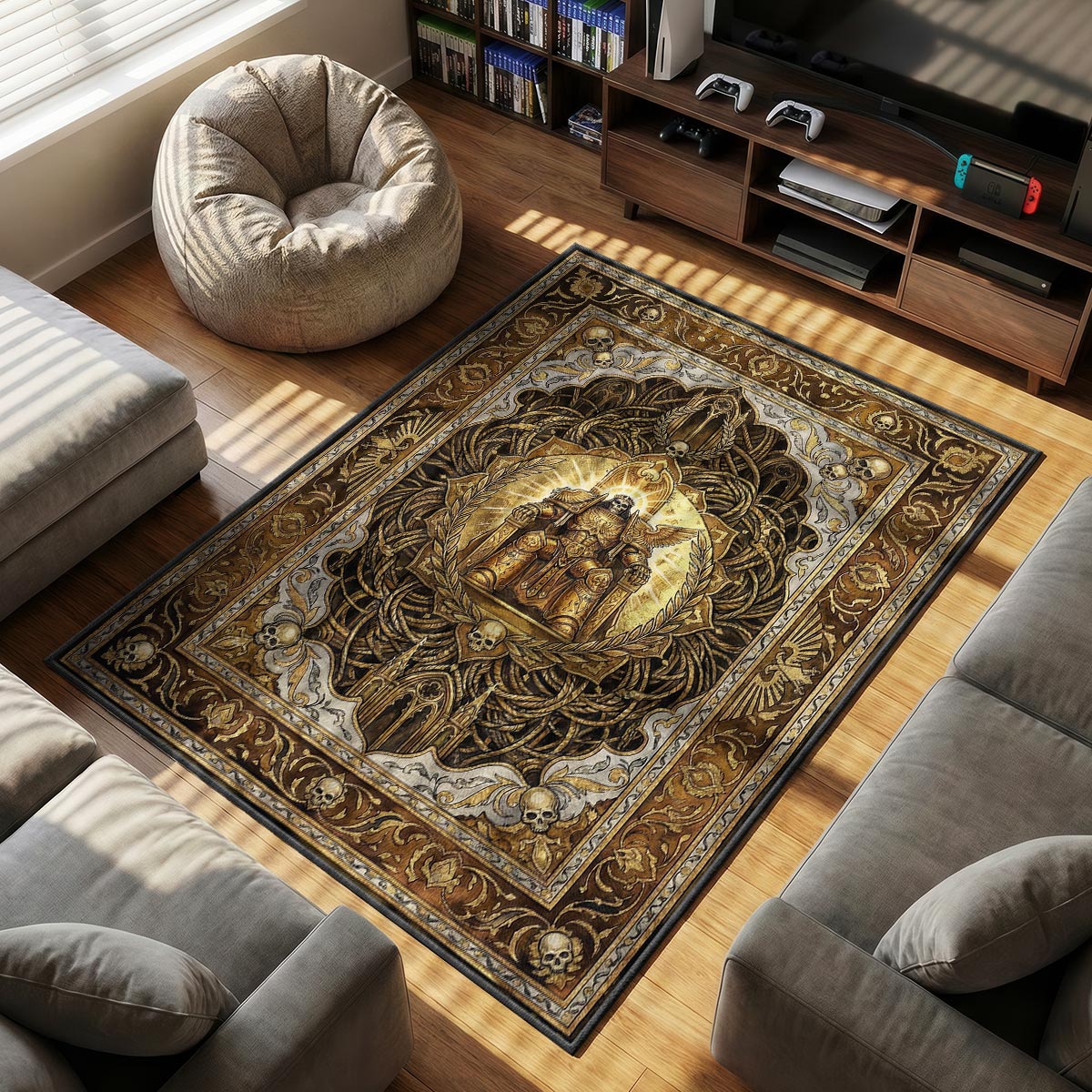 Gottkaiser Goldener Thron Teppich - Warhammer 40k Stuhlunterlage