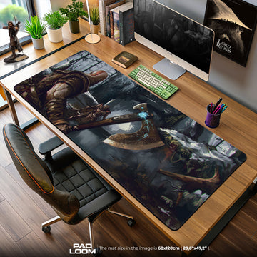 God of War Battle Axe Mouse Pad, Game Gaming Desk Mat
