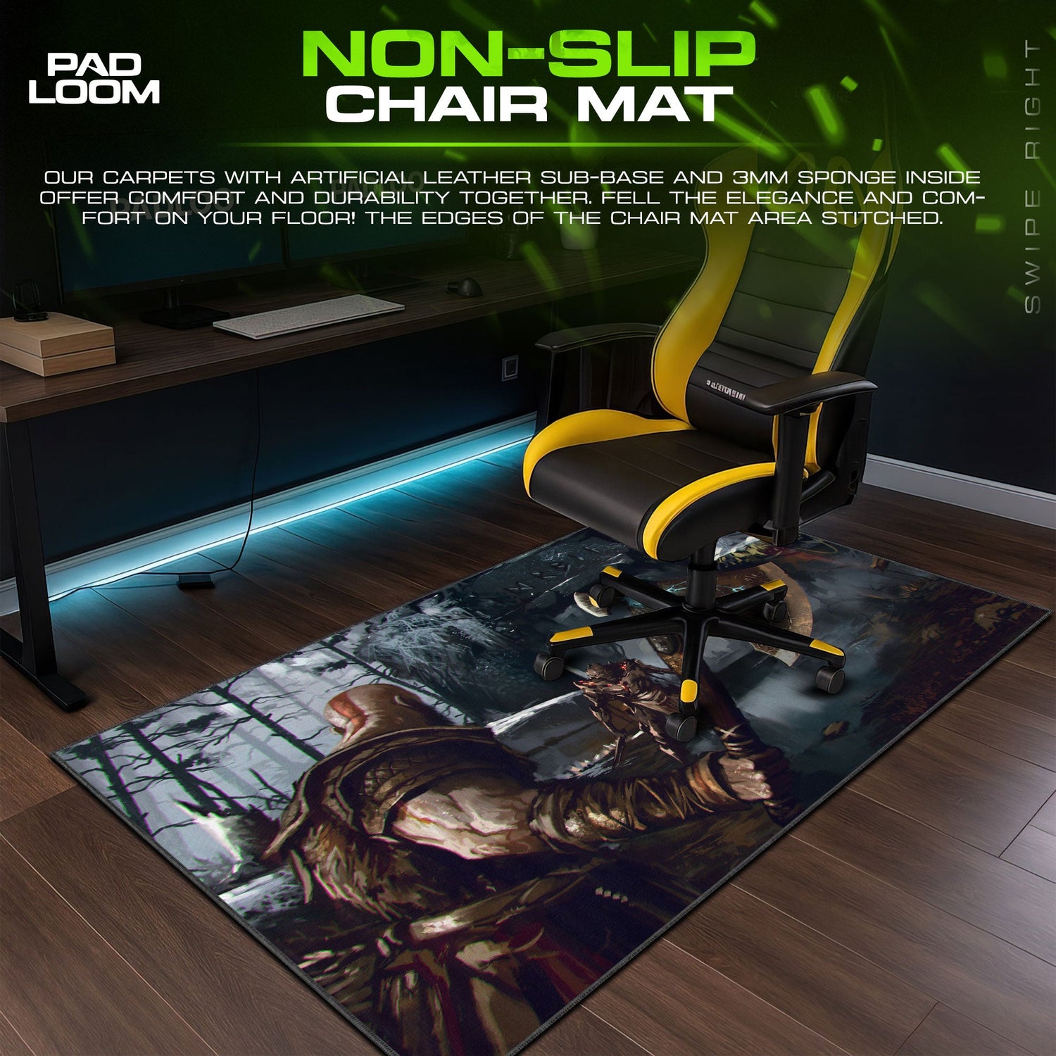God of War Battle Axe Mouse Pad, Game Gaming Desk Mat Padloom