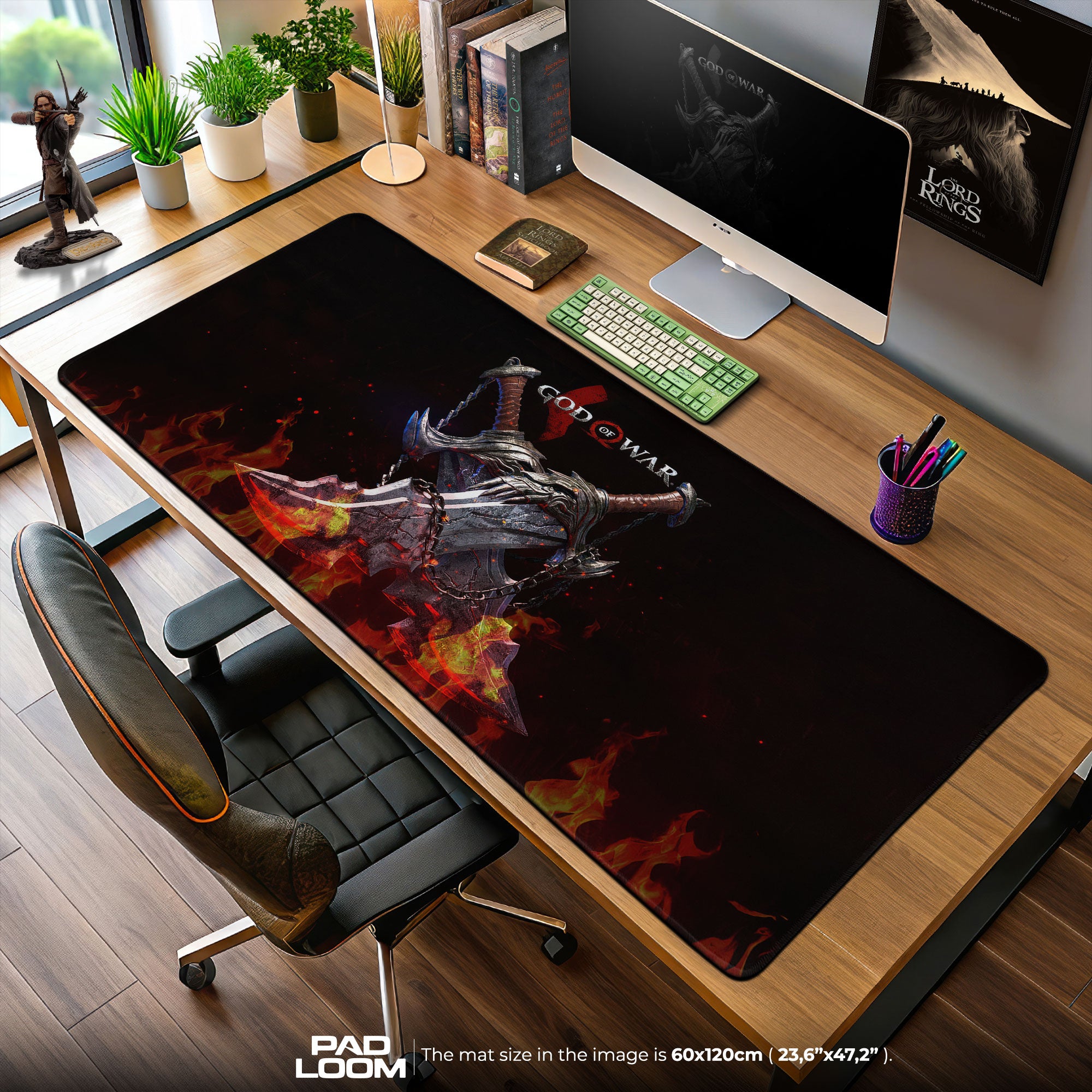 God of War Blades of Chaos Mouse Pad, Game Gamer Gaming Desk Mat