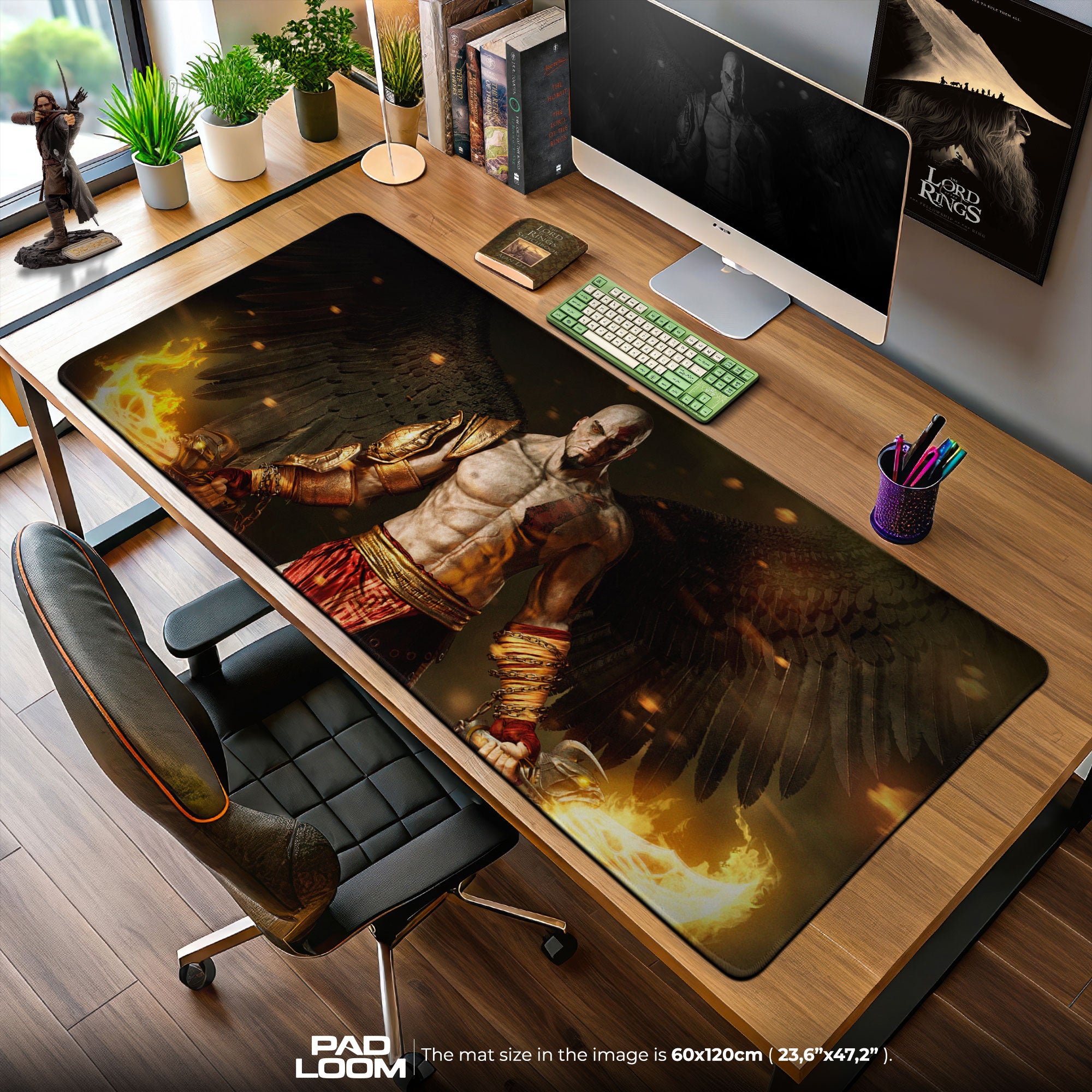 God of War Fallen Wings Mouse Pad, Game Gaming Desk Mat