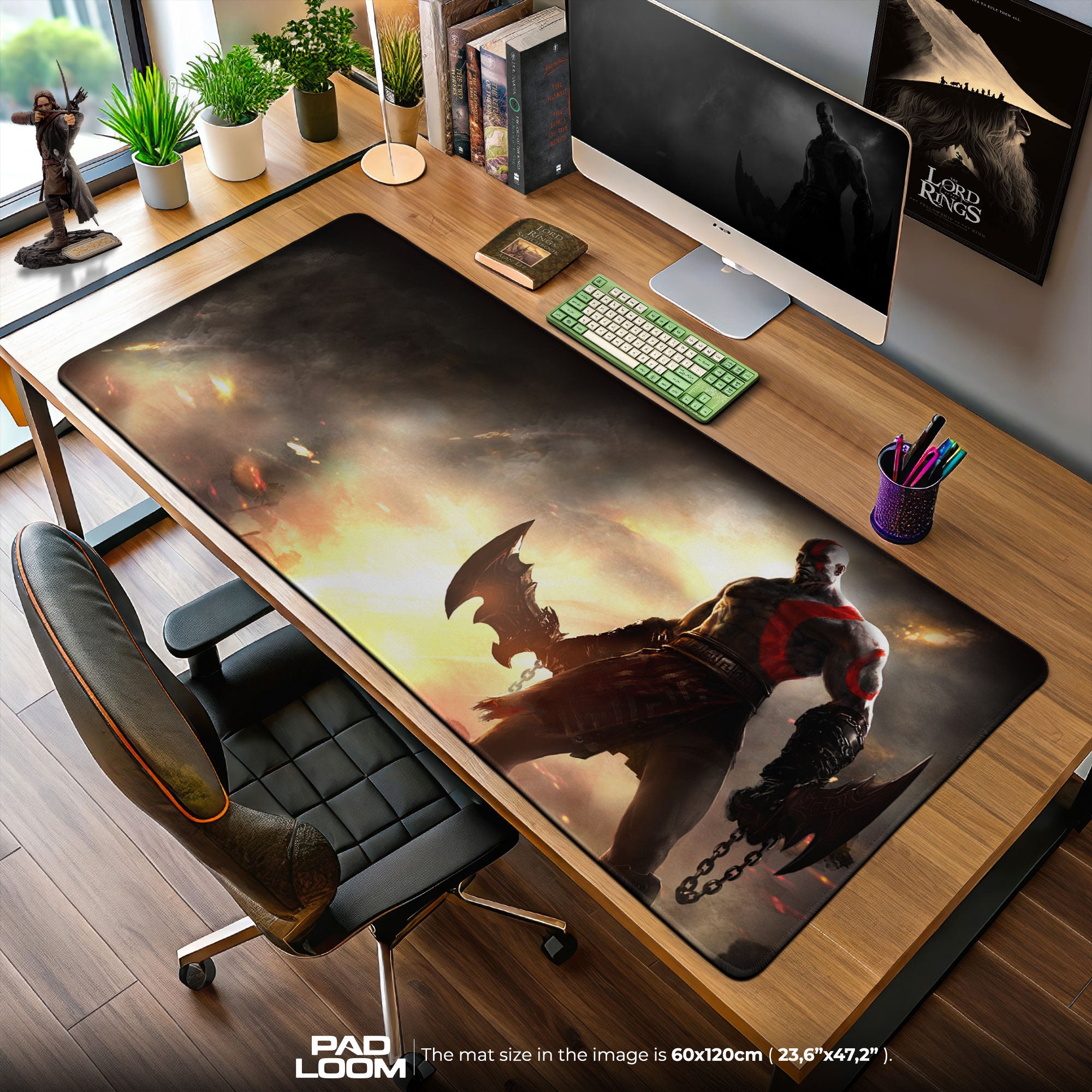 God of War Firestorm Stance Mouse Pad, Game Gaming Desk Mat