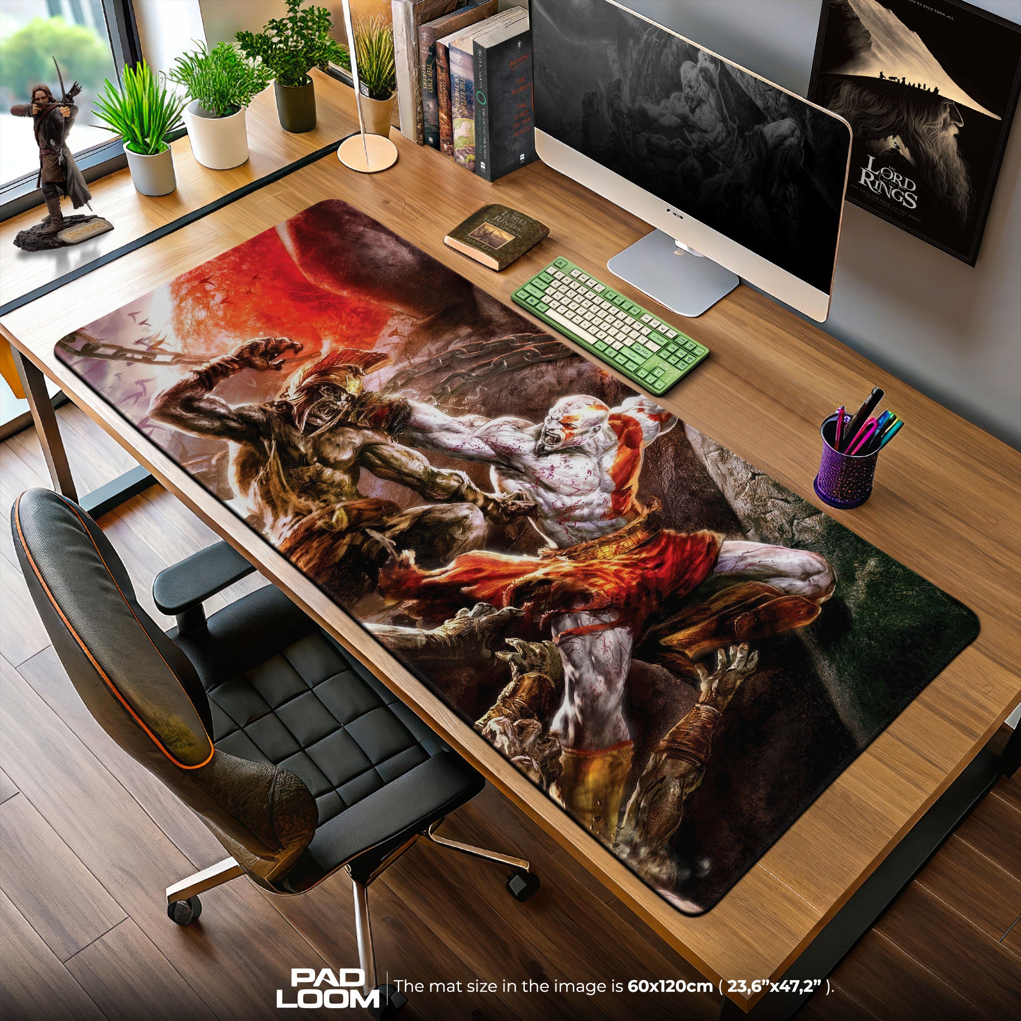 God of War Spartan Fury Mouse Pad, Game Gamer Gaming Desk Mat