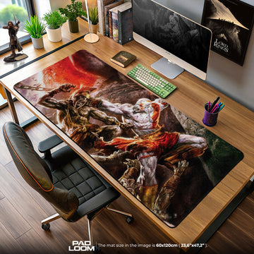 God of War Spartan Fury Mouse Pad, Game Gamer Gaming Desk Mat