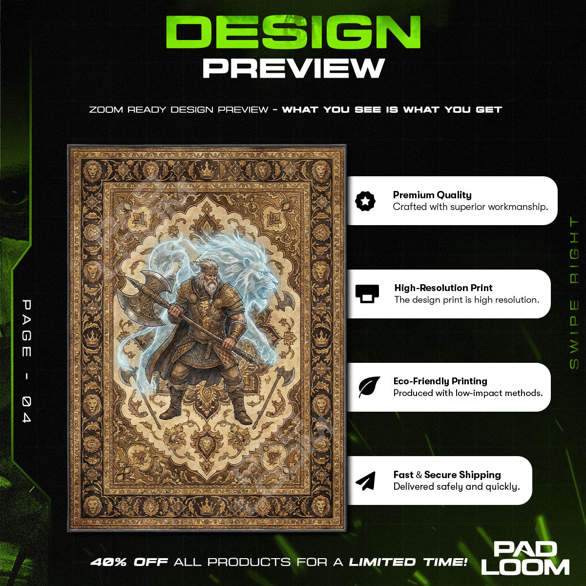 Godfrey First Elden Lord Rug - Elden Ring Chair Mat