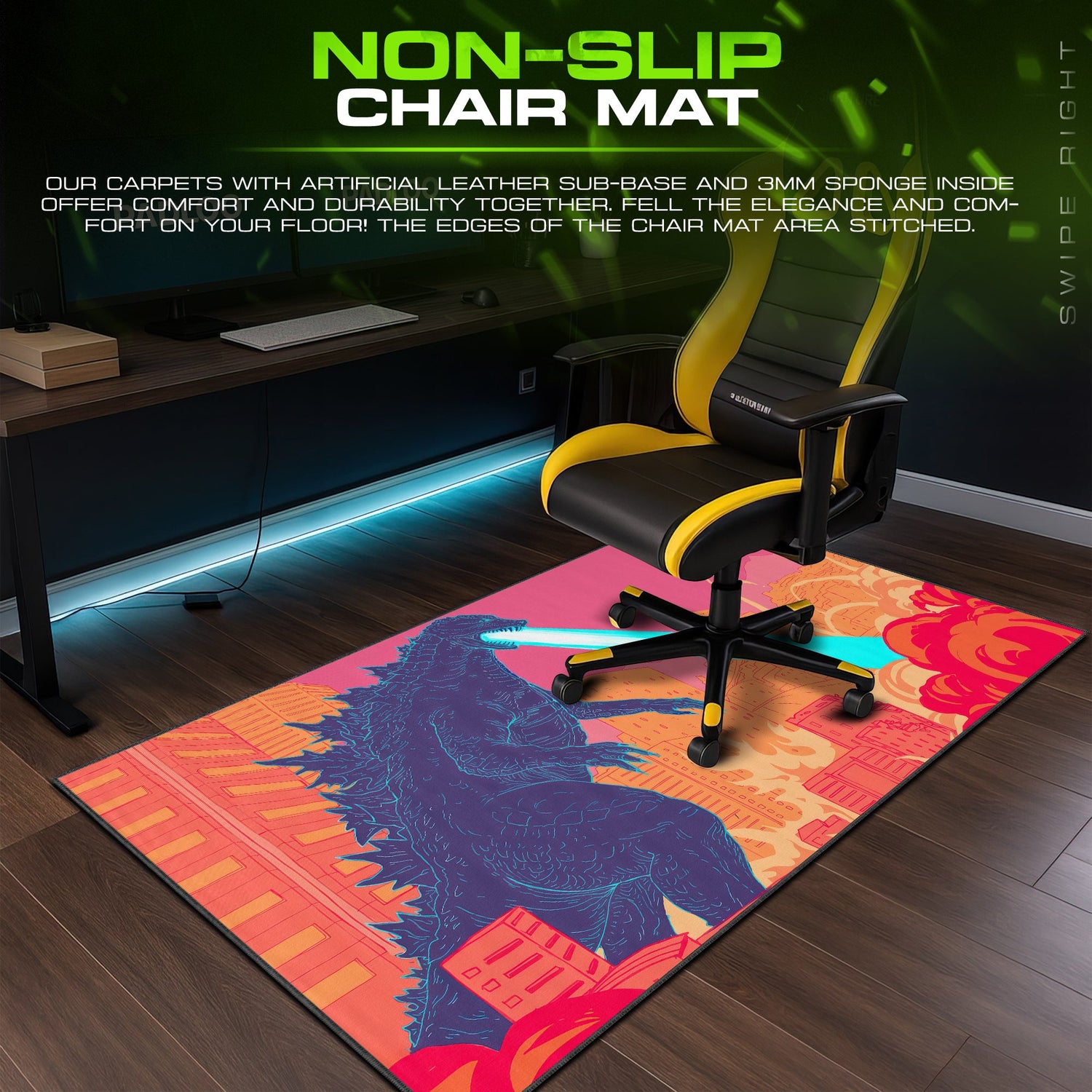 Godzilla Atomic Breath Mouse Pad – Kaiju Desk Mat Padloom