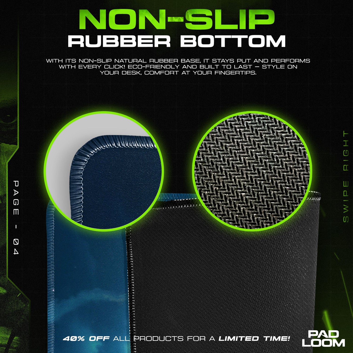 Godzilla Atomic Breath Mouse Pad, MonsterVerse Gaming Desk Mat Padloom