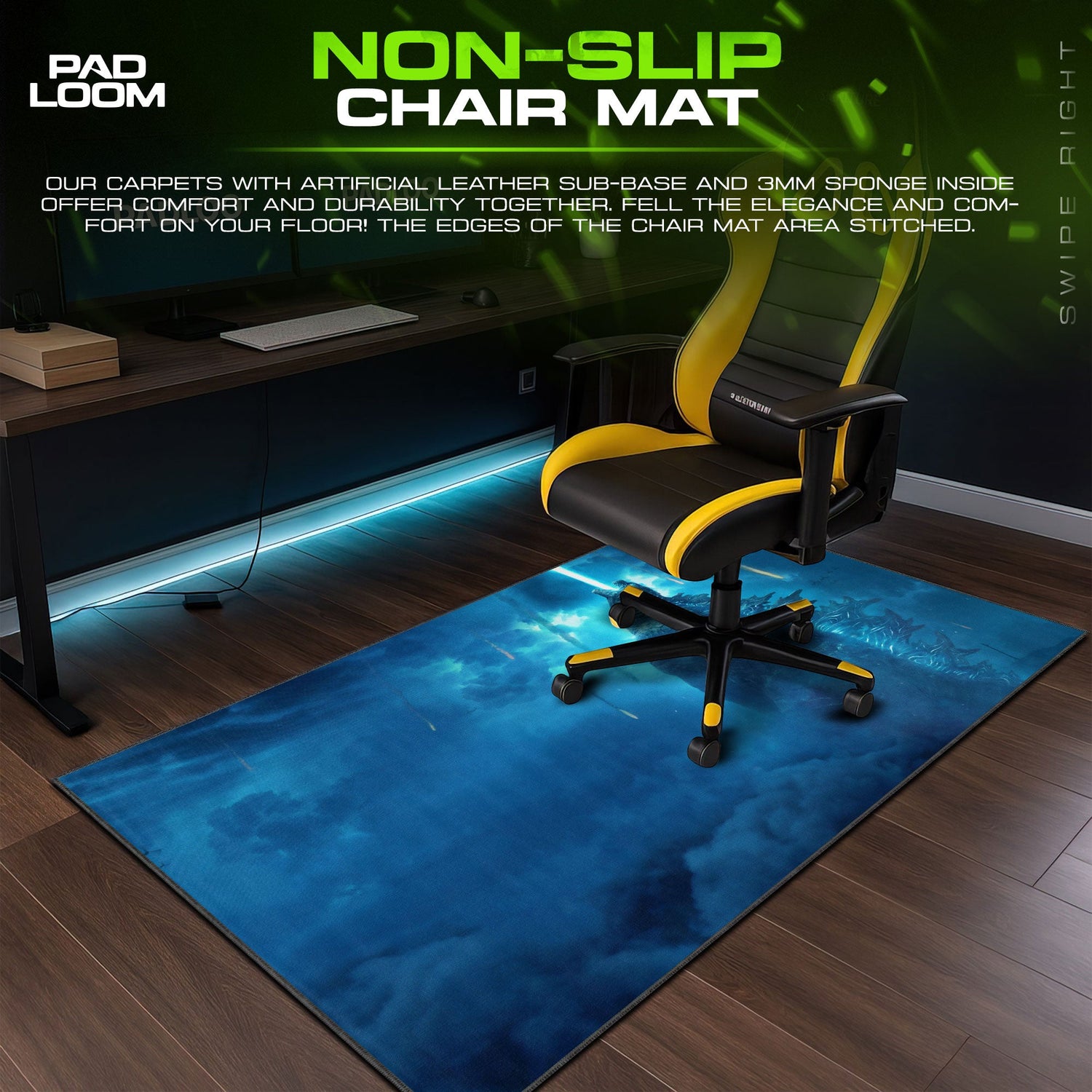 Godzilla Atomic Breath Mouse Pad, MonsterVerse Gaming Desk Mat Padloom