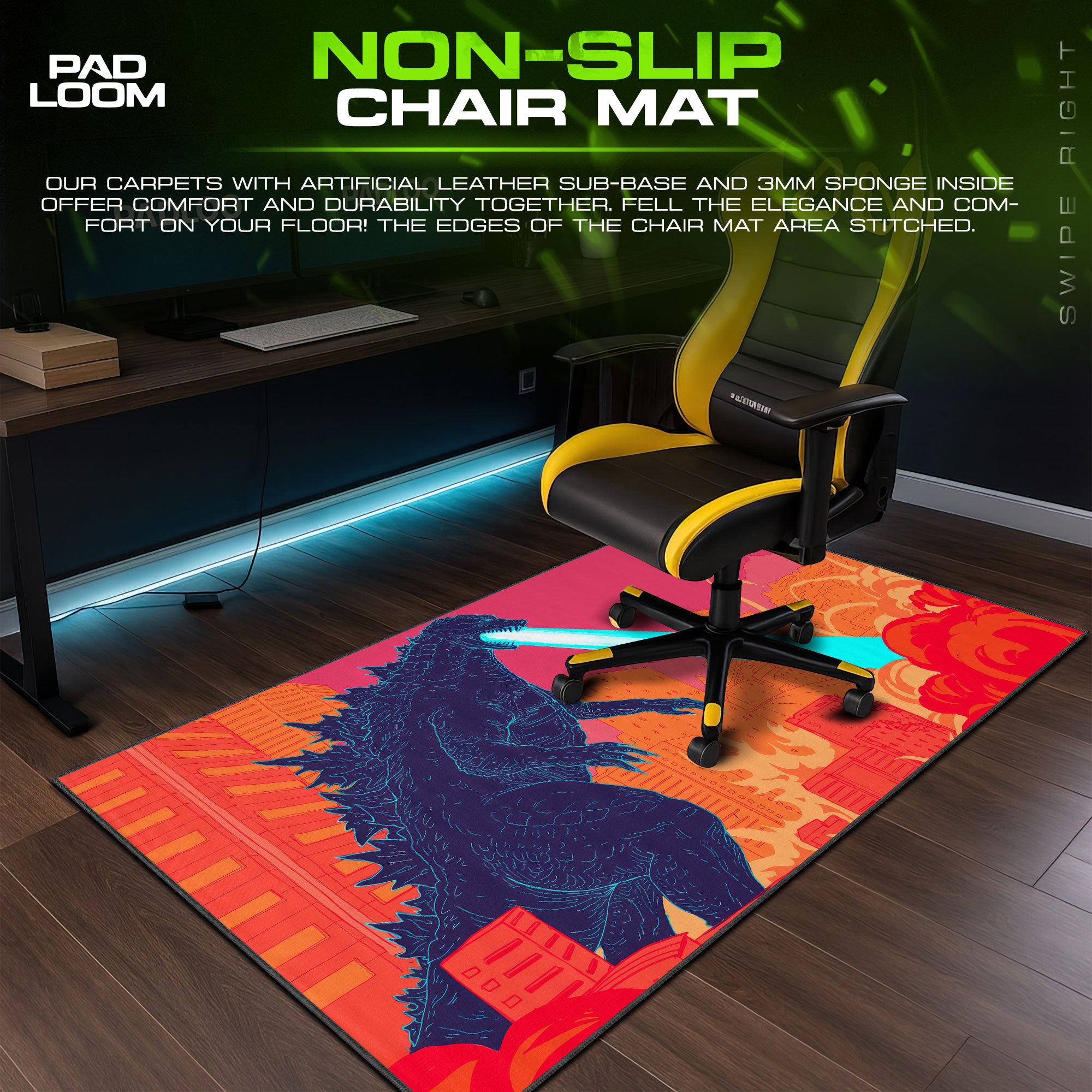Godzilla Atomic Breath Mouse Pad, Movie Gaming Desk Mat