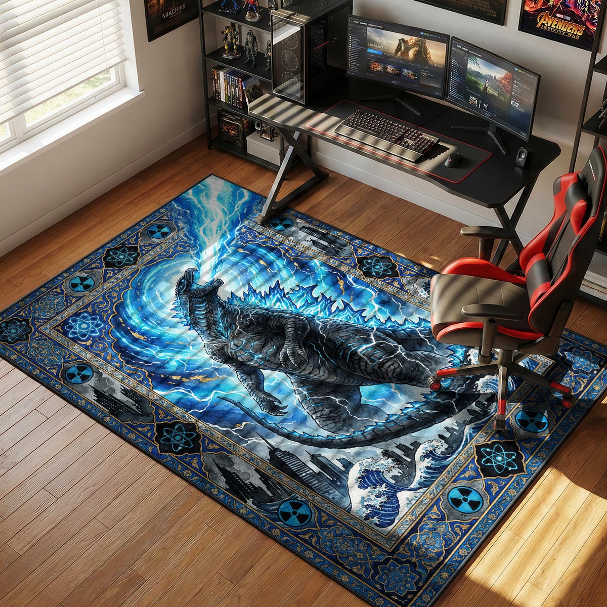 Godzilla Atomic Breath Tapestry Monsterverse Room rug — main product view