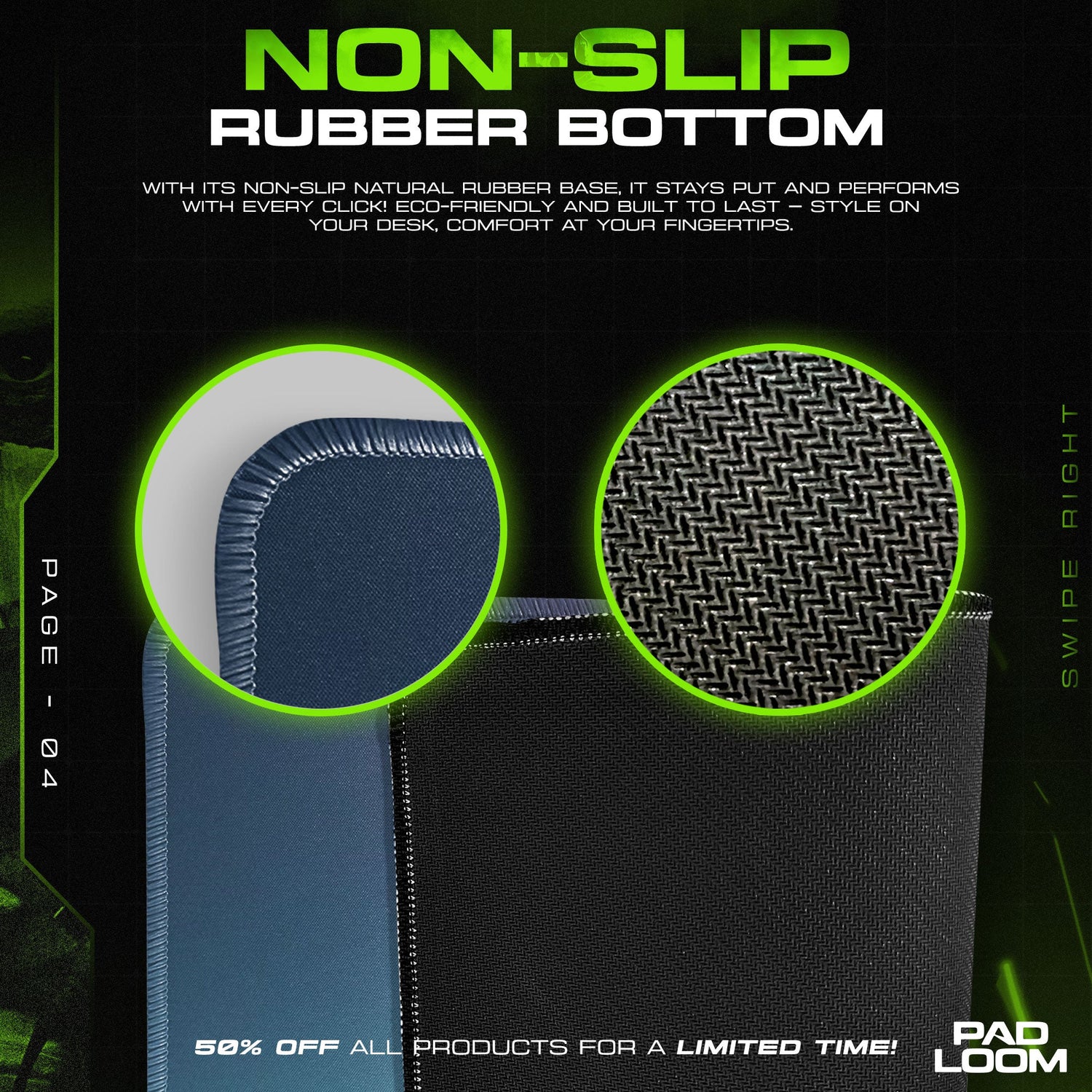 Godzilla City Glow Mouse Pad, Monster Gaming Desk Mat Padloom