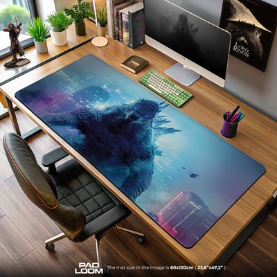 Godzilla City Glow Mouse Pad, Monster Gaming Desk Mat