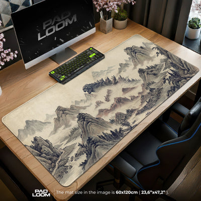 Godzilla Ink Peaks Mouse Pad - Kaiju Desk Mat