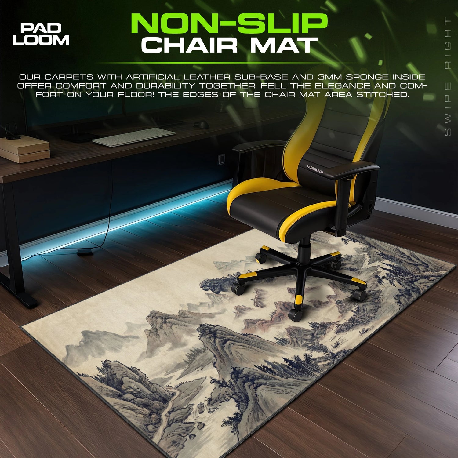 Godzilla Ink Peaks Mouse Pad - Kaiju Desk Mat