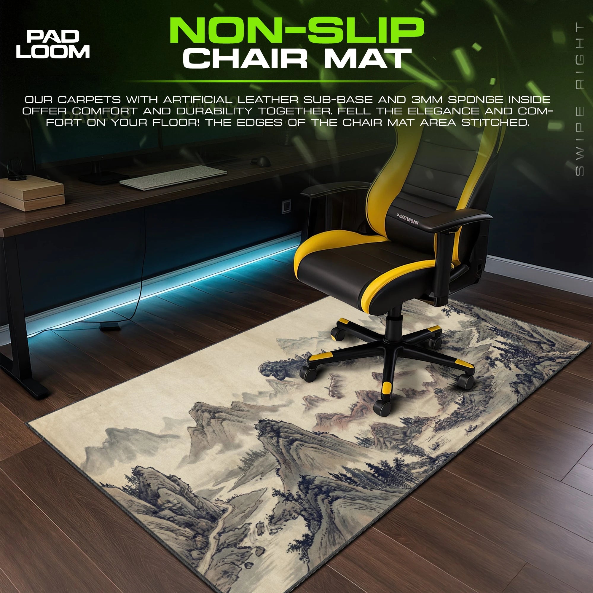 Godzilla Ink Peaks Mouse Pad - Kaiju Desk Mat