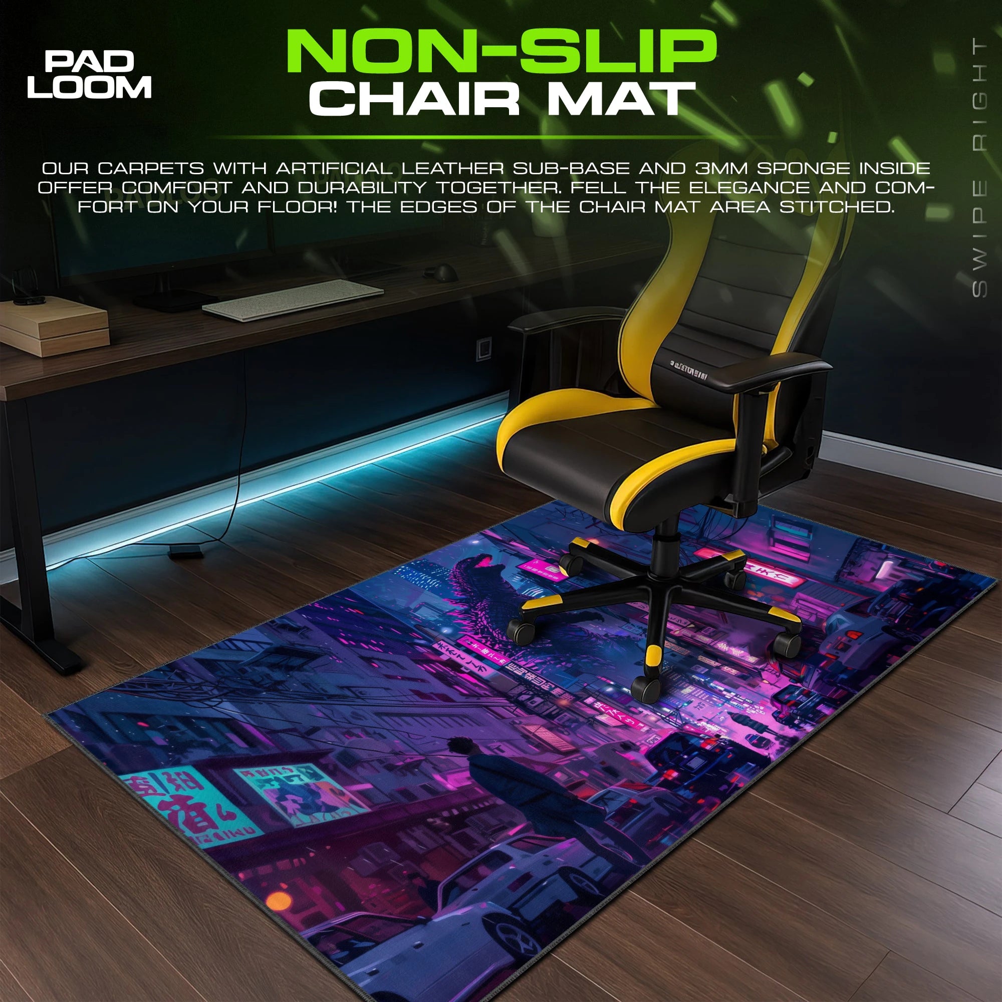 Godzilla Neon Tokyo Mouse Pad - Kaiju Desk Mat