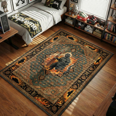 Godzilla Tokyo Tower Tapestry Rug - Kaiju Room Mat