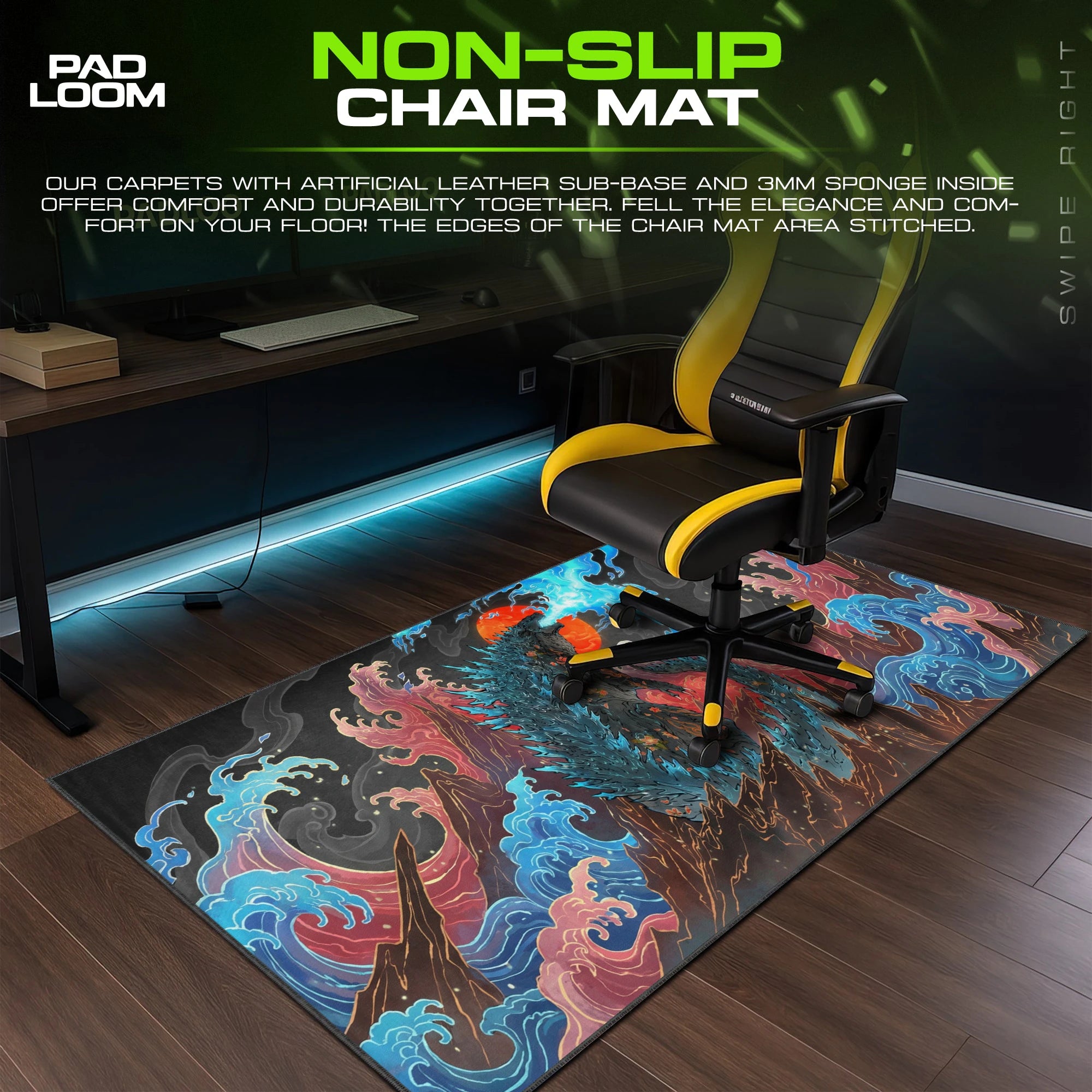 Godzilla Ukiyo Wave Mouse Pad - Godzilla Desk Mat