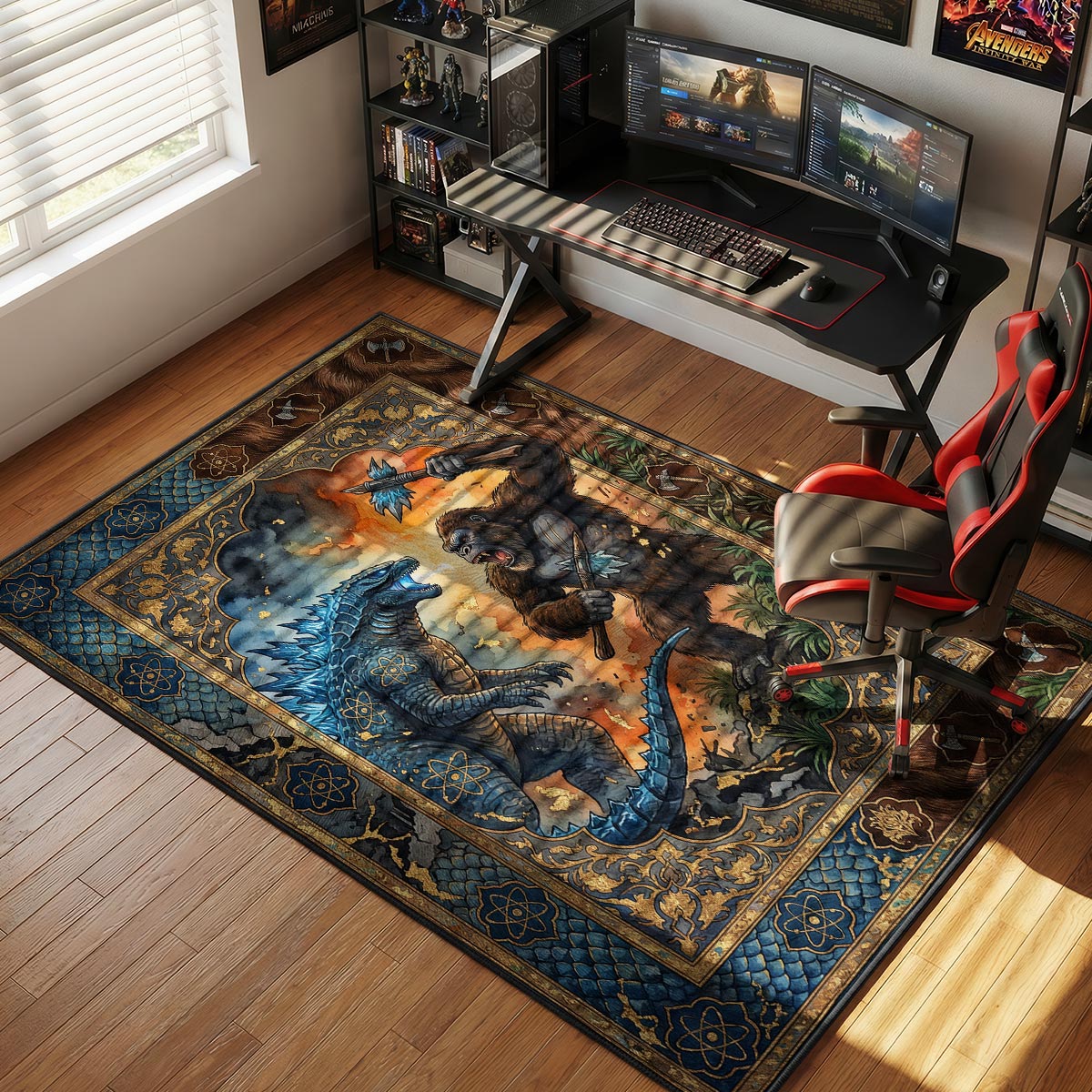 Godzilla vs Kong Battle Monsterverse Room rug — main product view