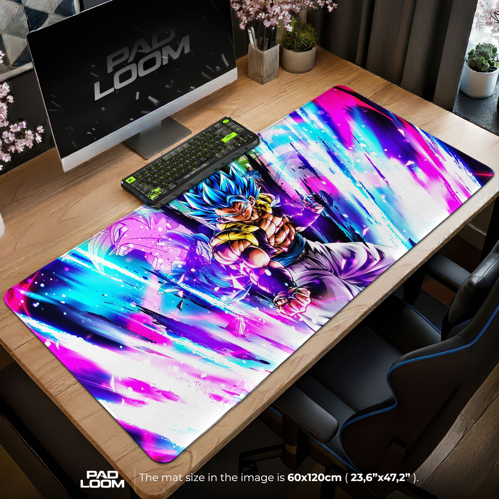 Gogeta Super Saiyan Blue Mouse Pad - Cosmic Aura Anime Desk Mat Padloom