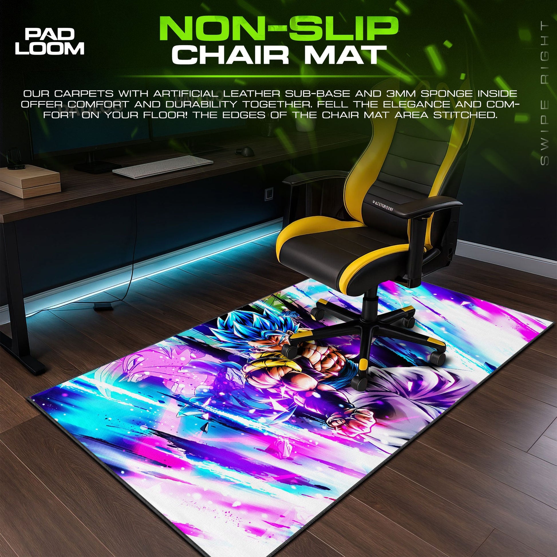 Gogeta Super Saiyan Blue Mouse Pad - Cosmic Aura Anime Desk Mat Padloom