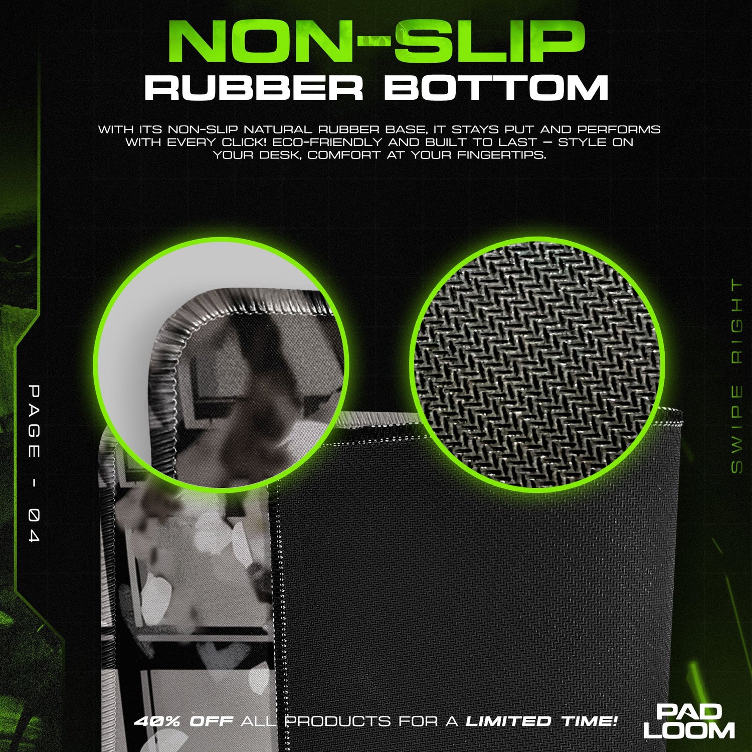 Gojo Black and White Mouse Pad, Jujutsu Kaisen Gaming Desk Mat Padloom