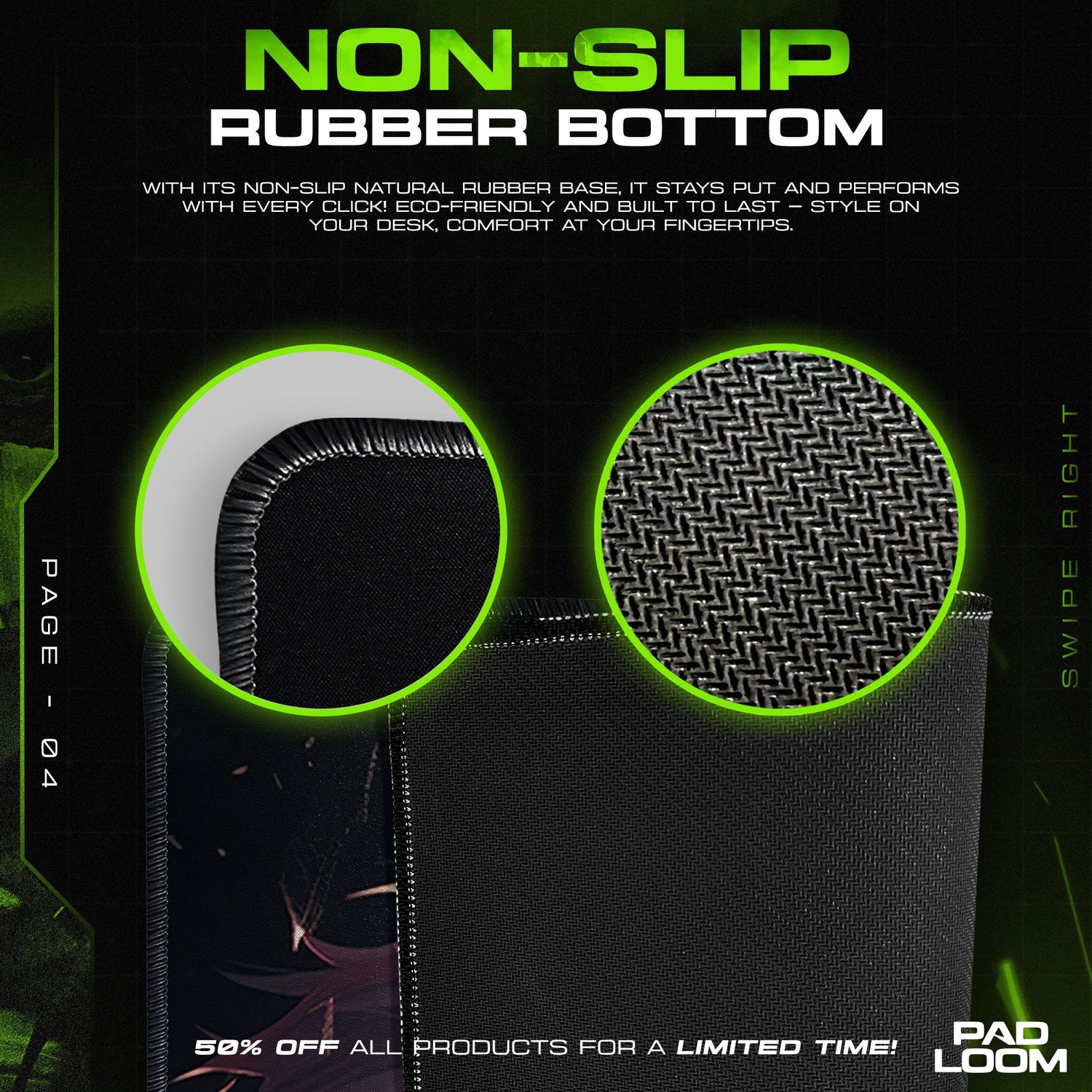 Gojo – Crimson Motion Mouse Pad, Anime Gaming Desk Mat Padloom