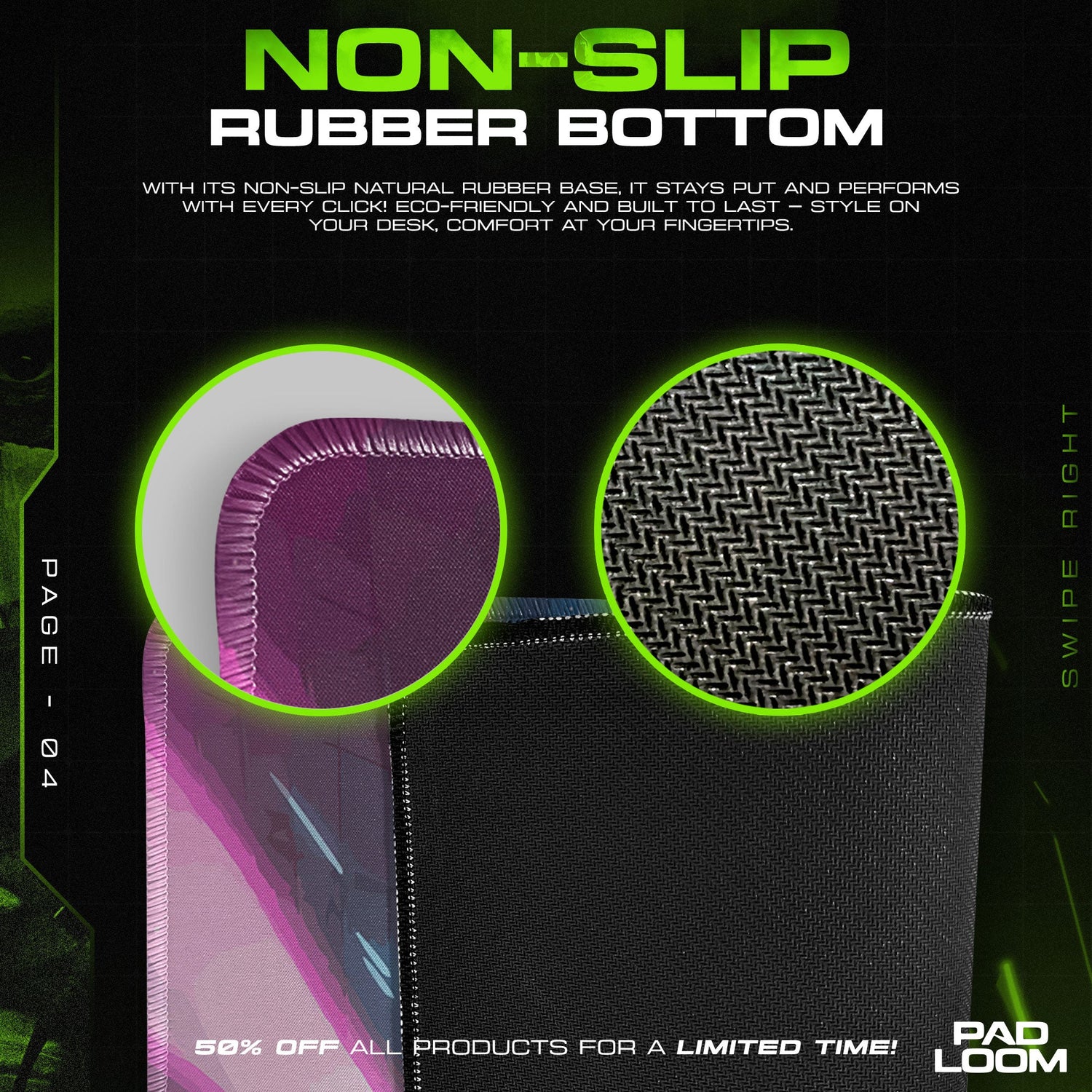 Gojo – Hollow Technique Mouse Pad, Anime Gaming Desk Mat Padloom