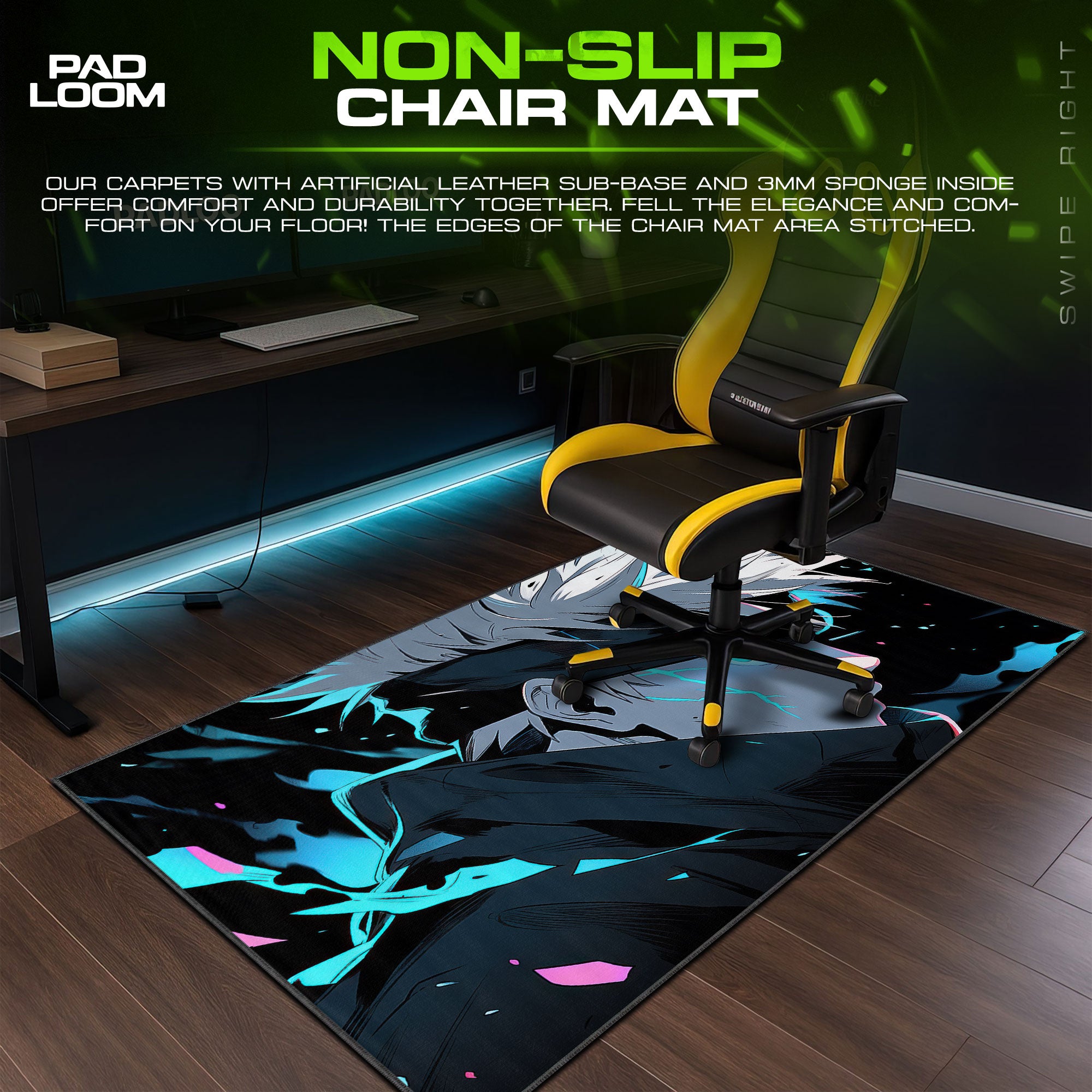 Gojo Mouse Pad, Cursed Energy Burst Anime Desk Mat